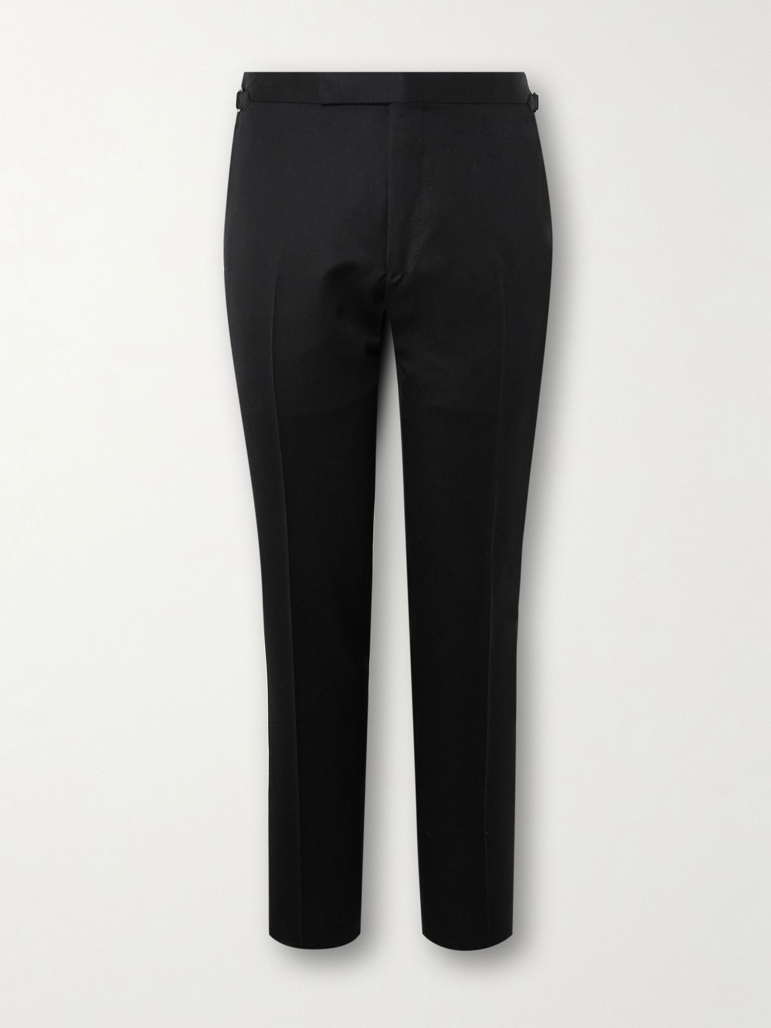 Shelton Slim-Fit Tapered Grain de Poudre Wool and Mohair-Blend Suit Trousers Black - 1