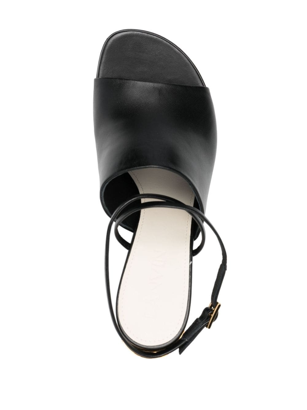 metallic-heel 75mm leather sandals - 4