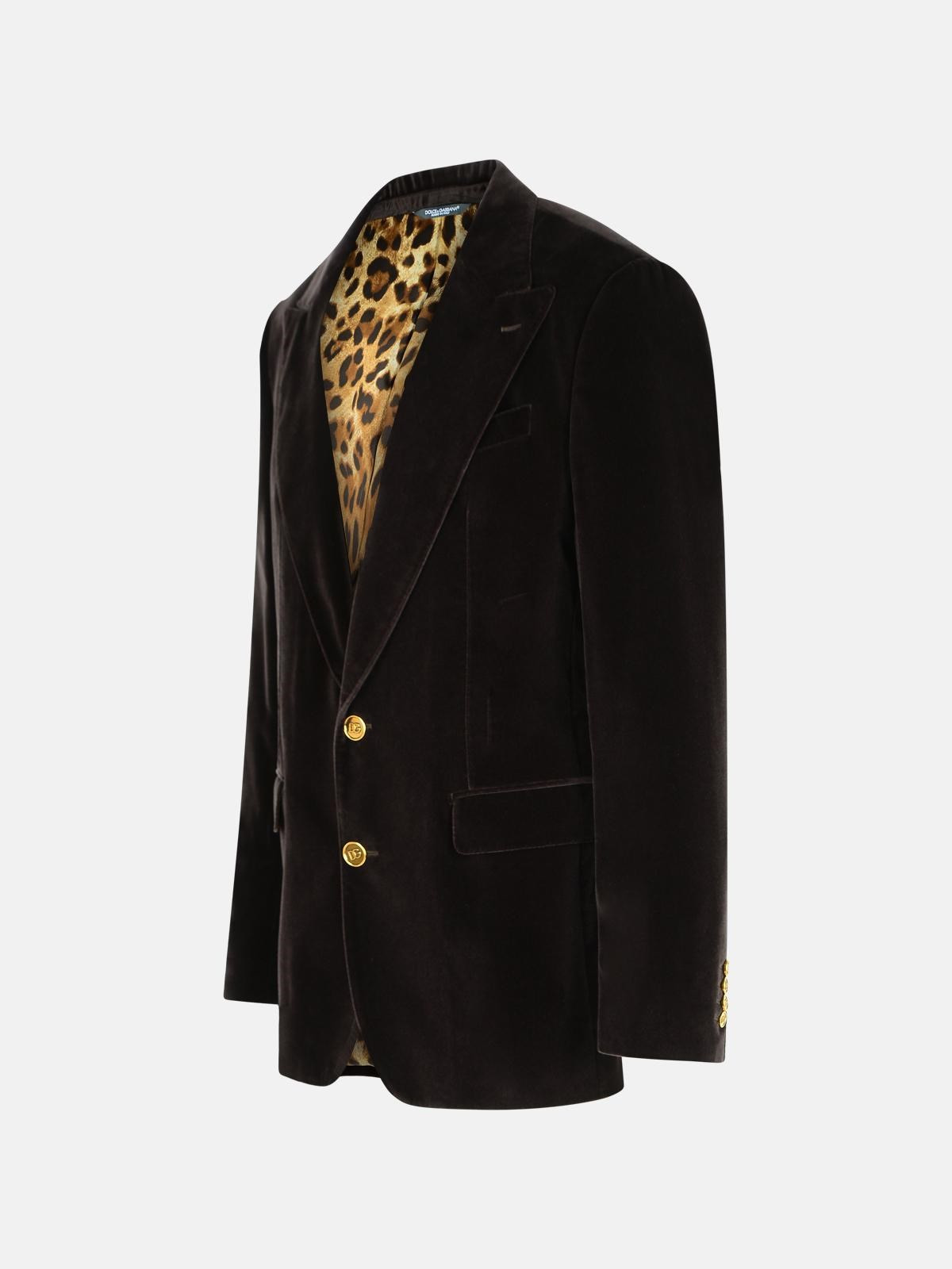 BROWN POLYESTER BLAZER - 2