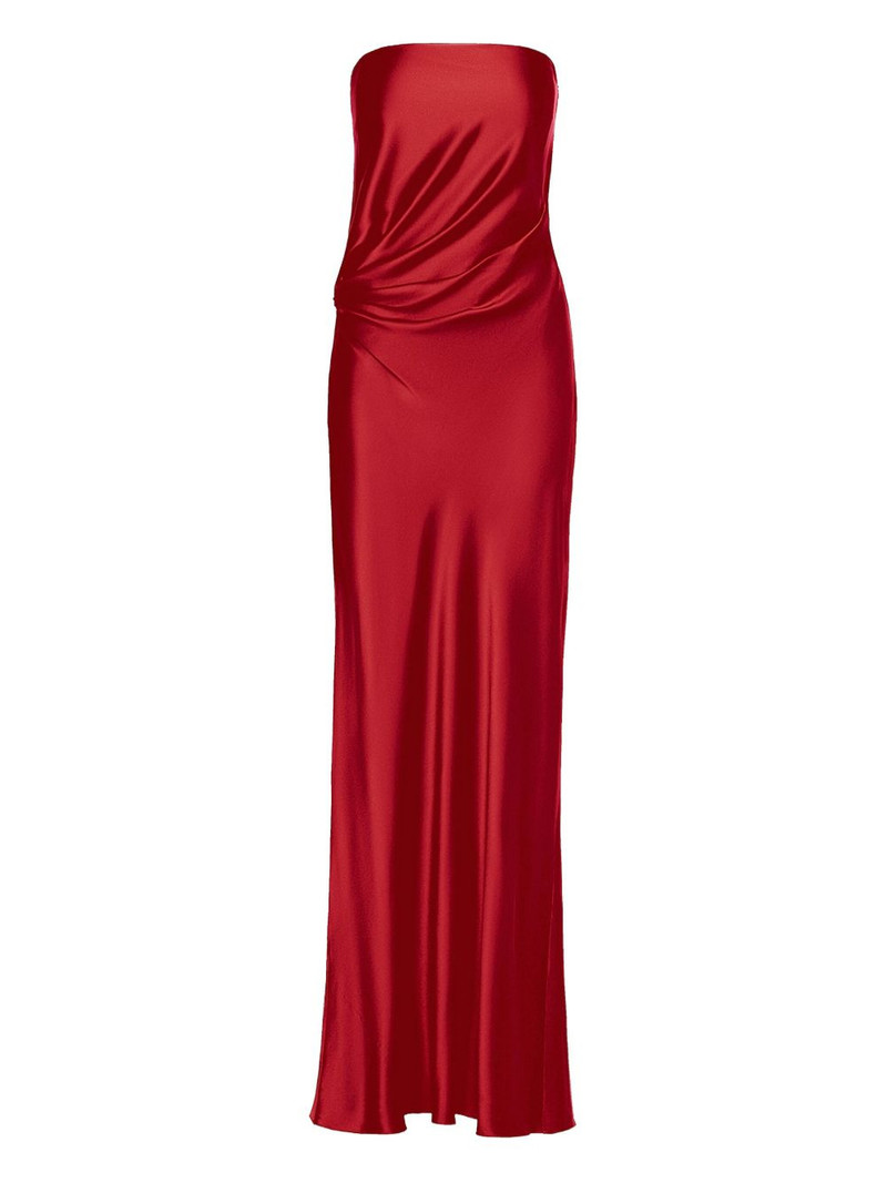 strapless silk maxi dress 1
