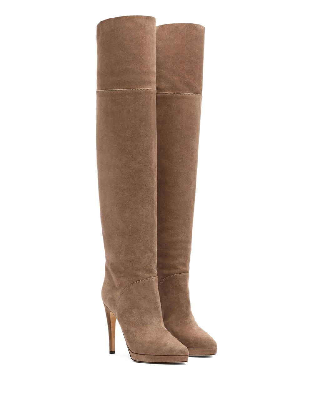 100MM suede over-the-knee stiletto boots - 2