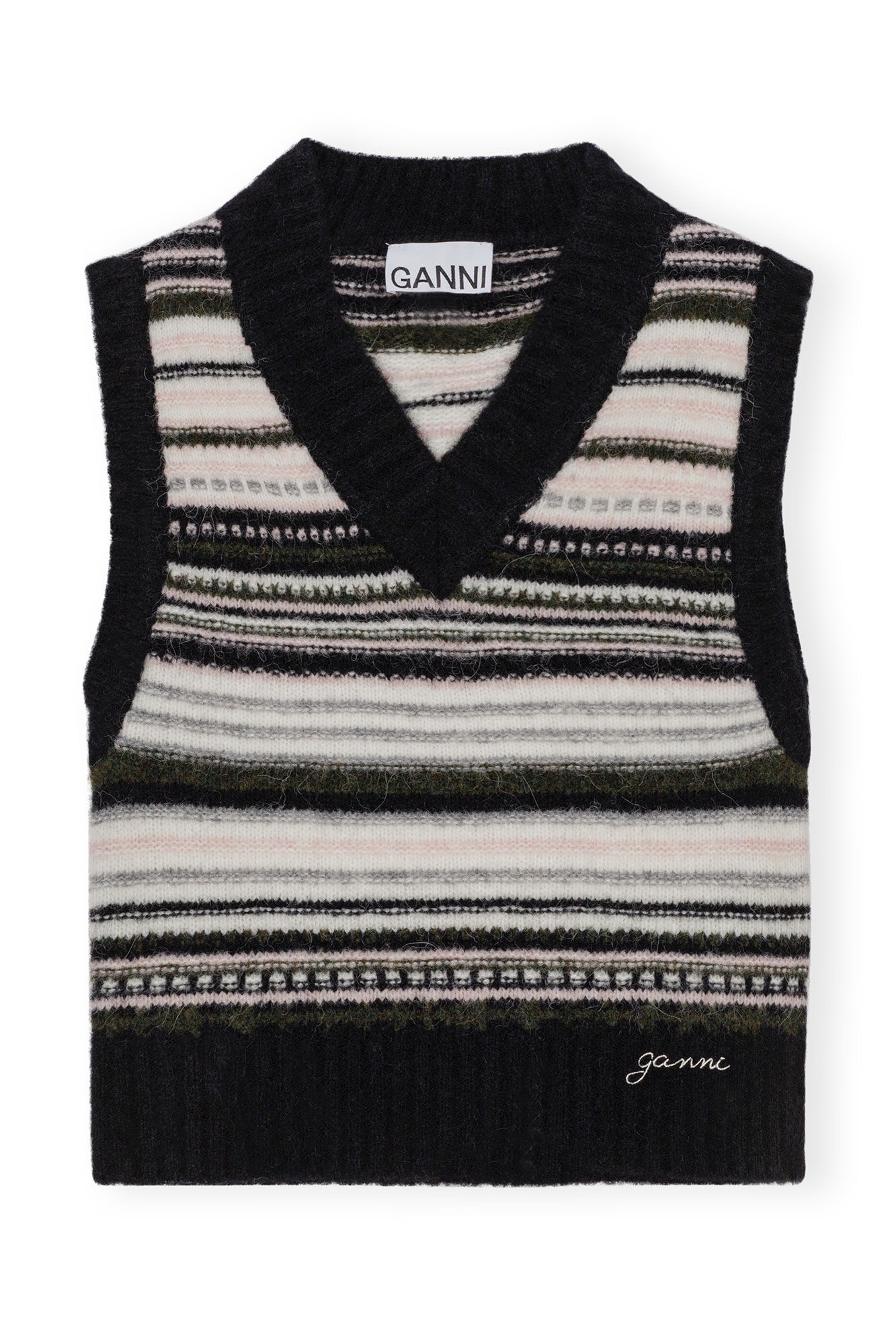 STRIPED KNIT VEST - 1