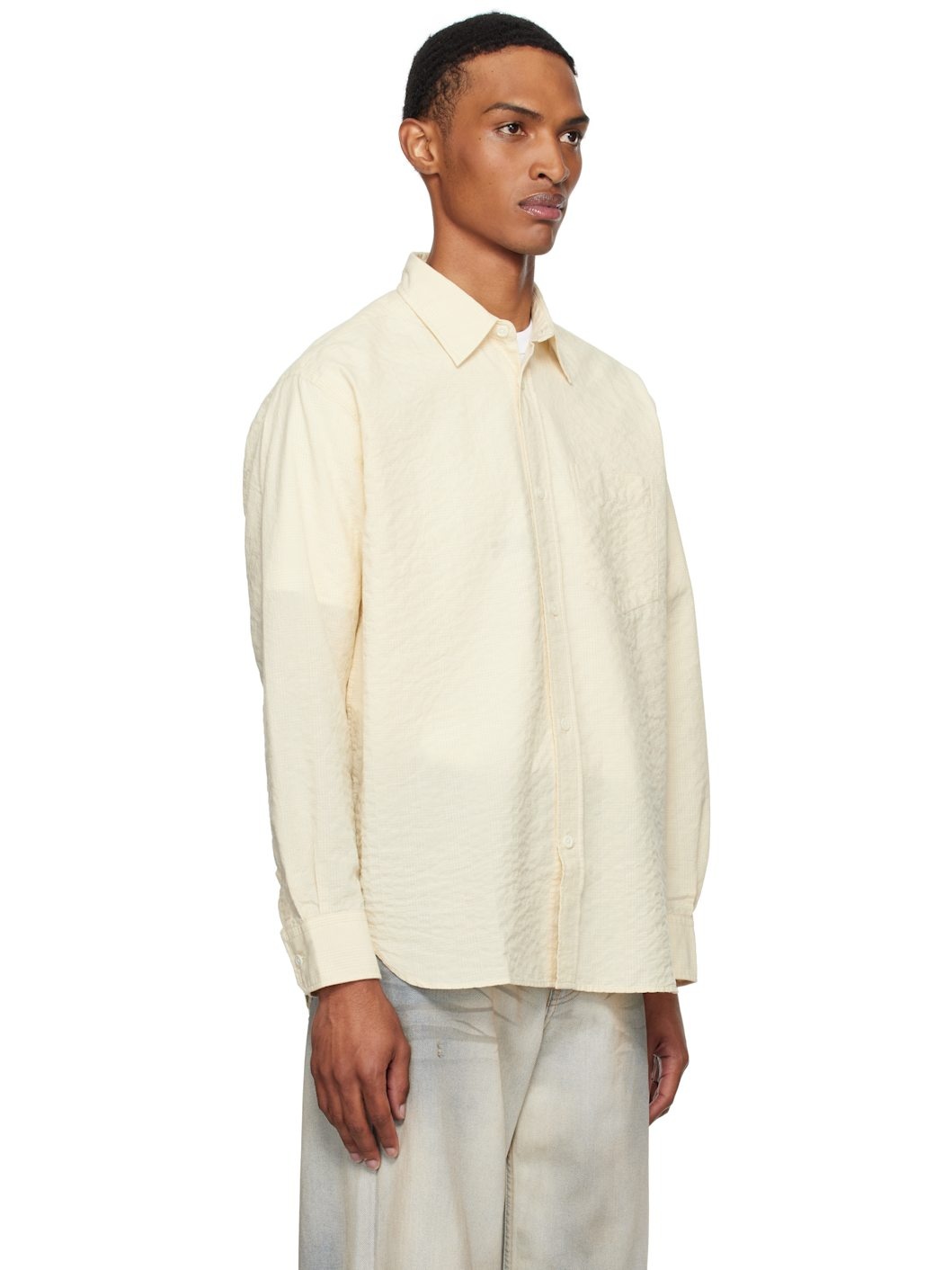 Beige Mo Oversized Check Shirt - 2