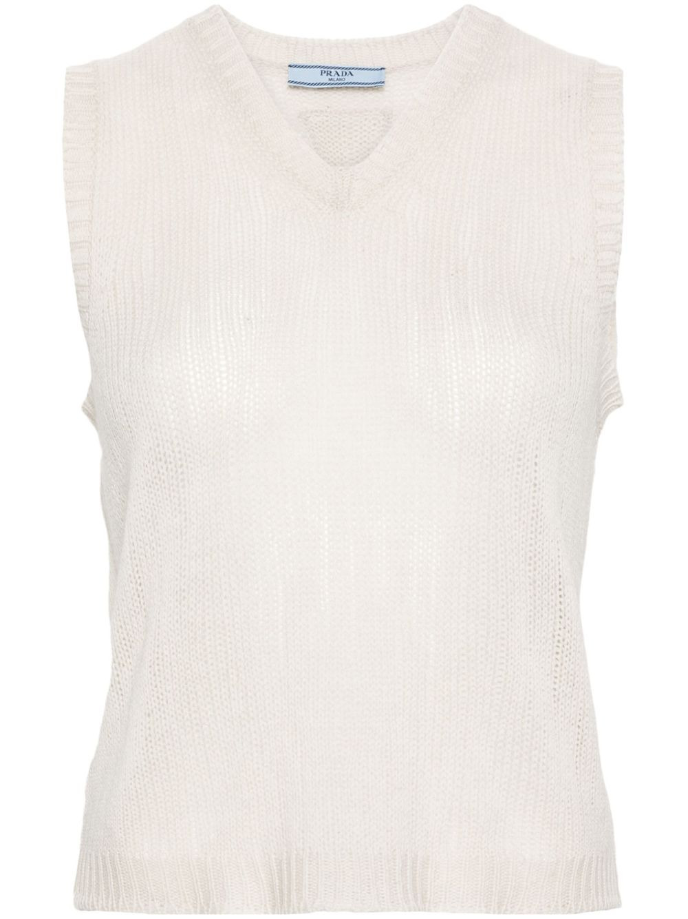 V-neck cashmere vest - 1