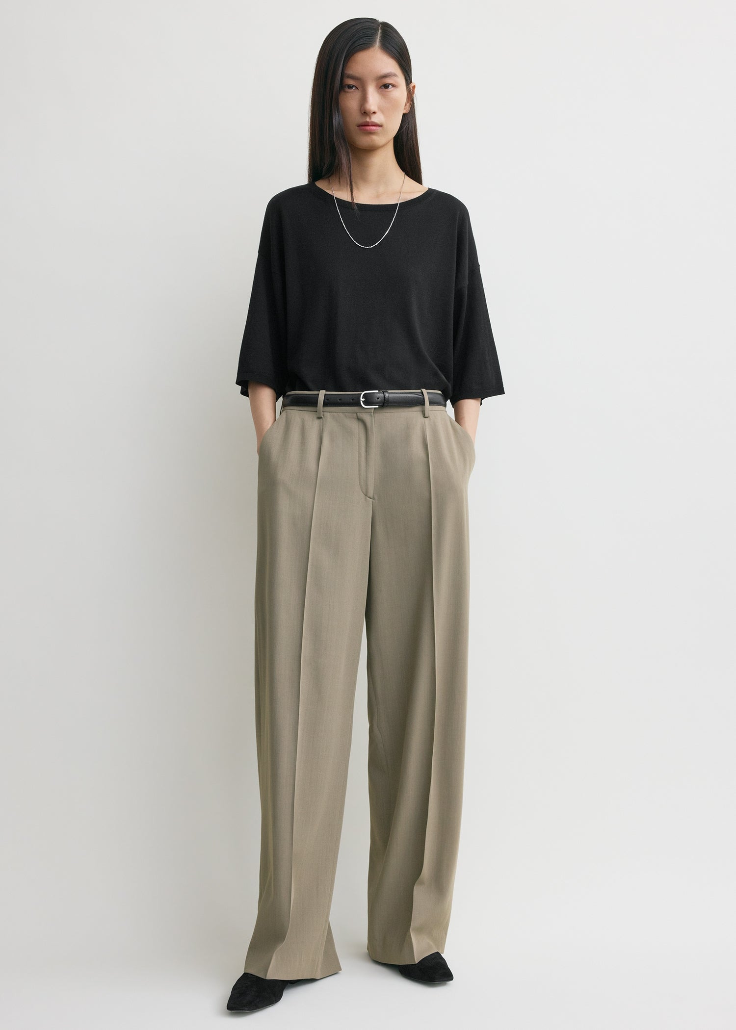 Wide fluid trousers taupe - 2