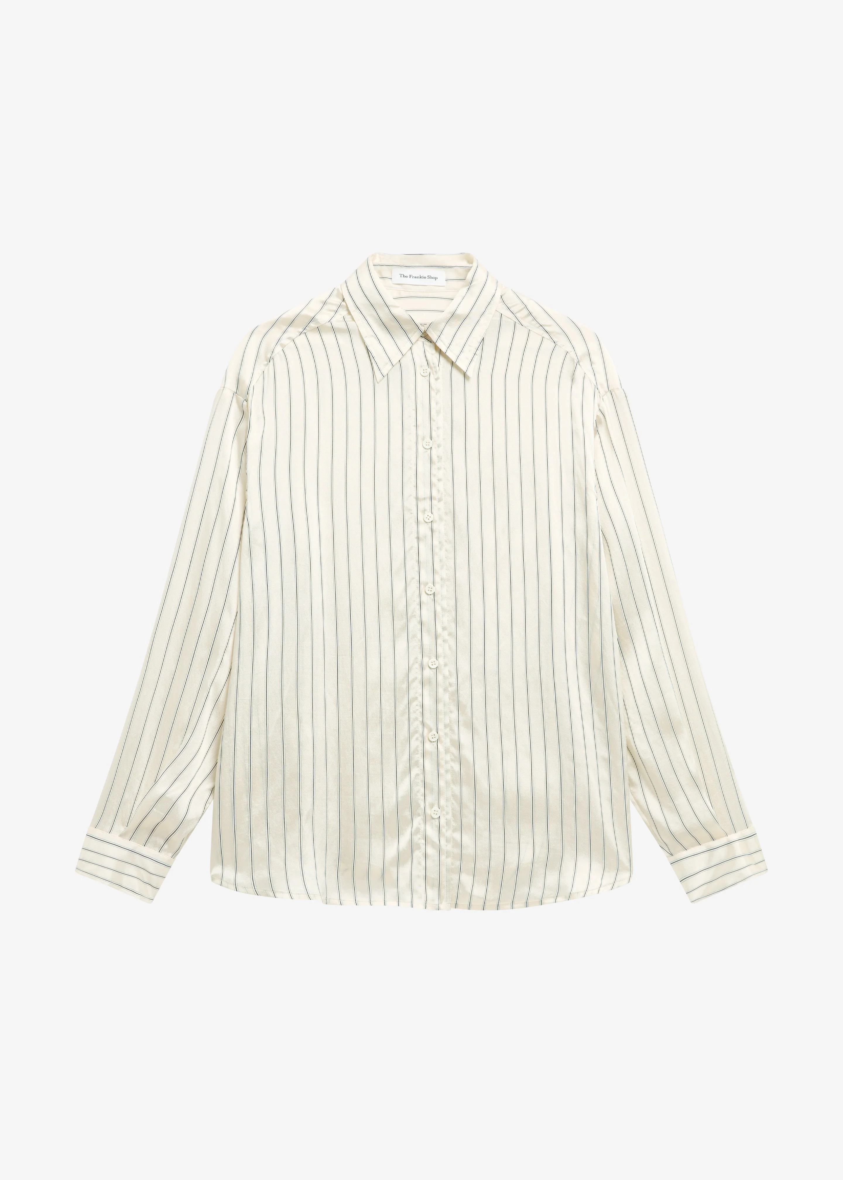 Peri Striped Silk Shirt - Cream/Navy Stripe - 1