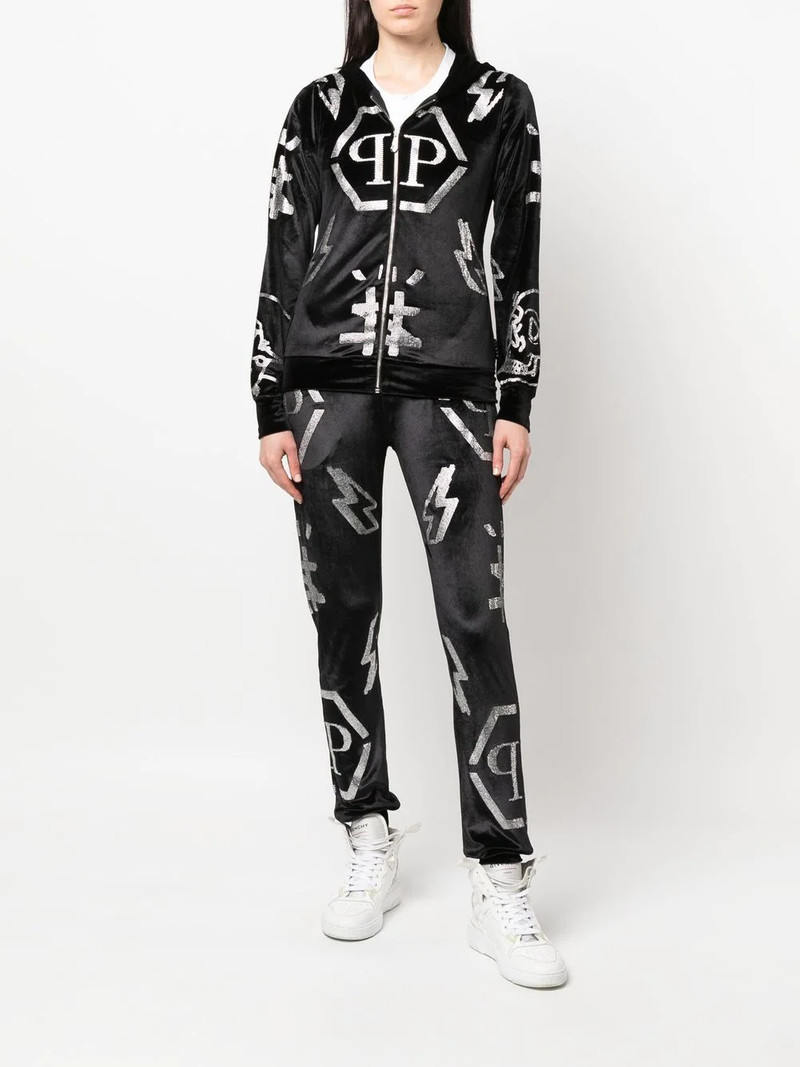 PHILIPP PLEIN logo-studded hoodie tracksuit outlook