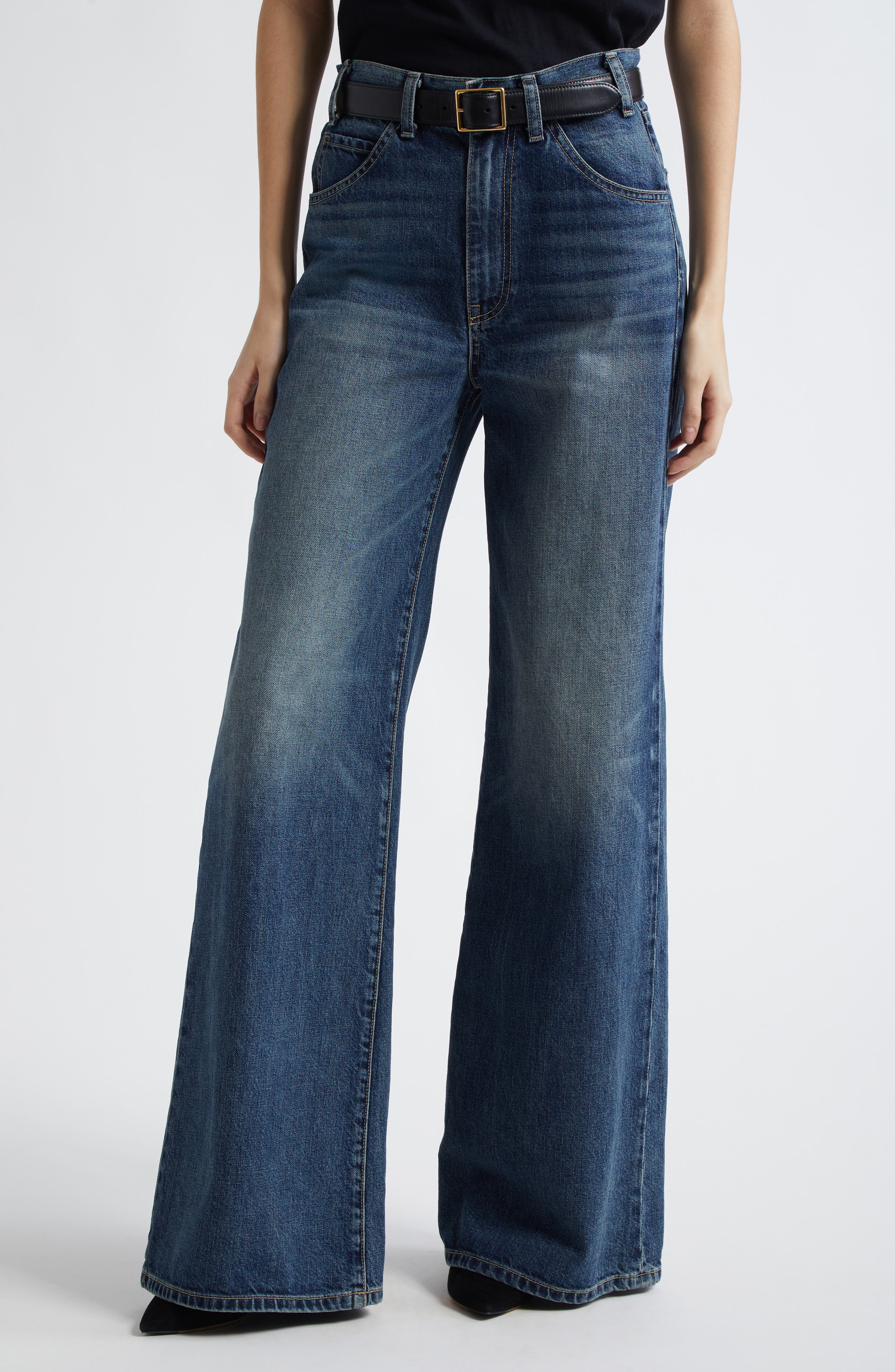 Nili Lotan Salome Wide Leg Jeans in Simon Wash at Nordstrom - 1