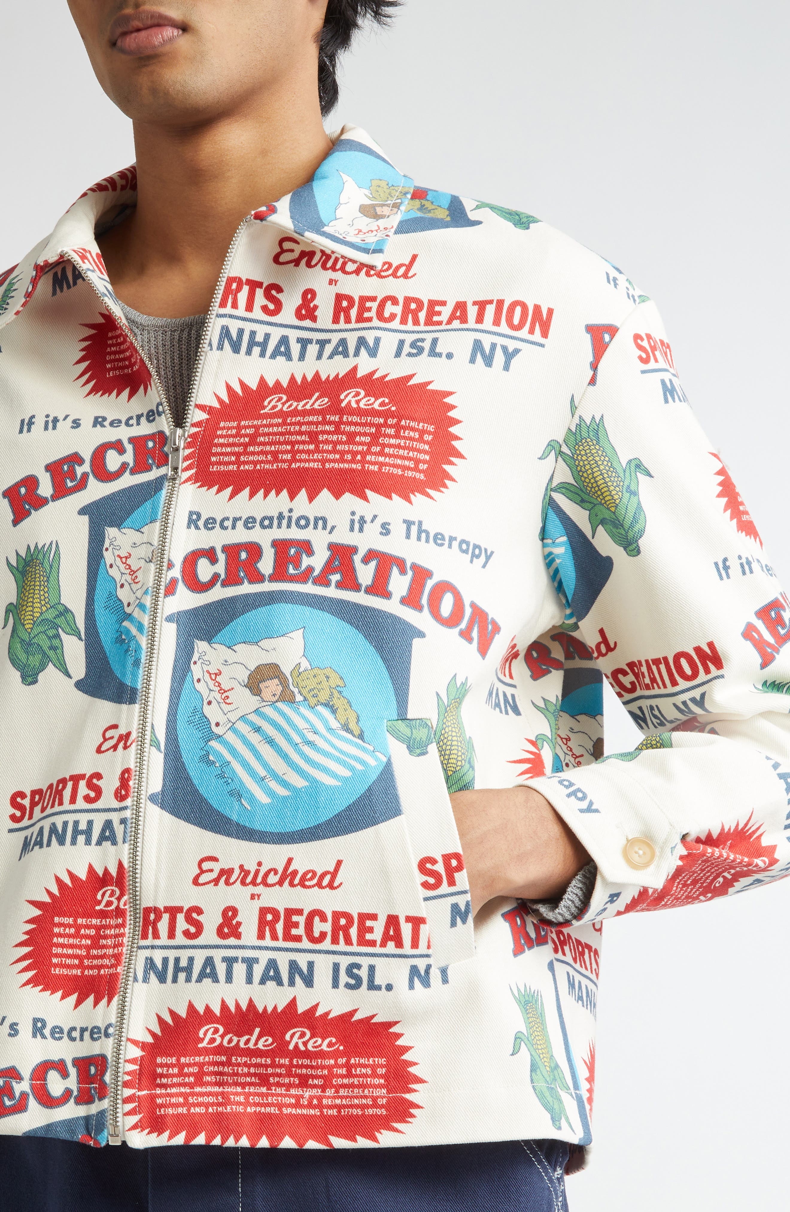 Bode Enrichment Jacket in White Multi at Nordstrom - 5