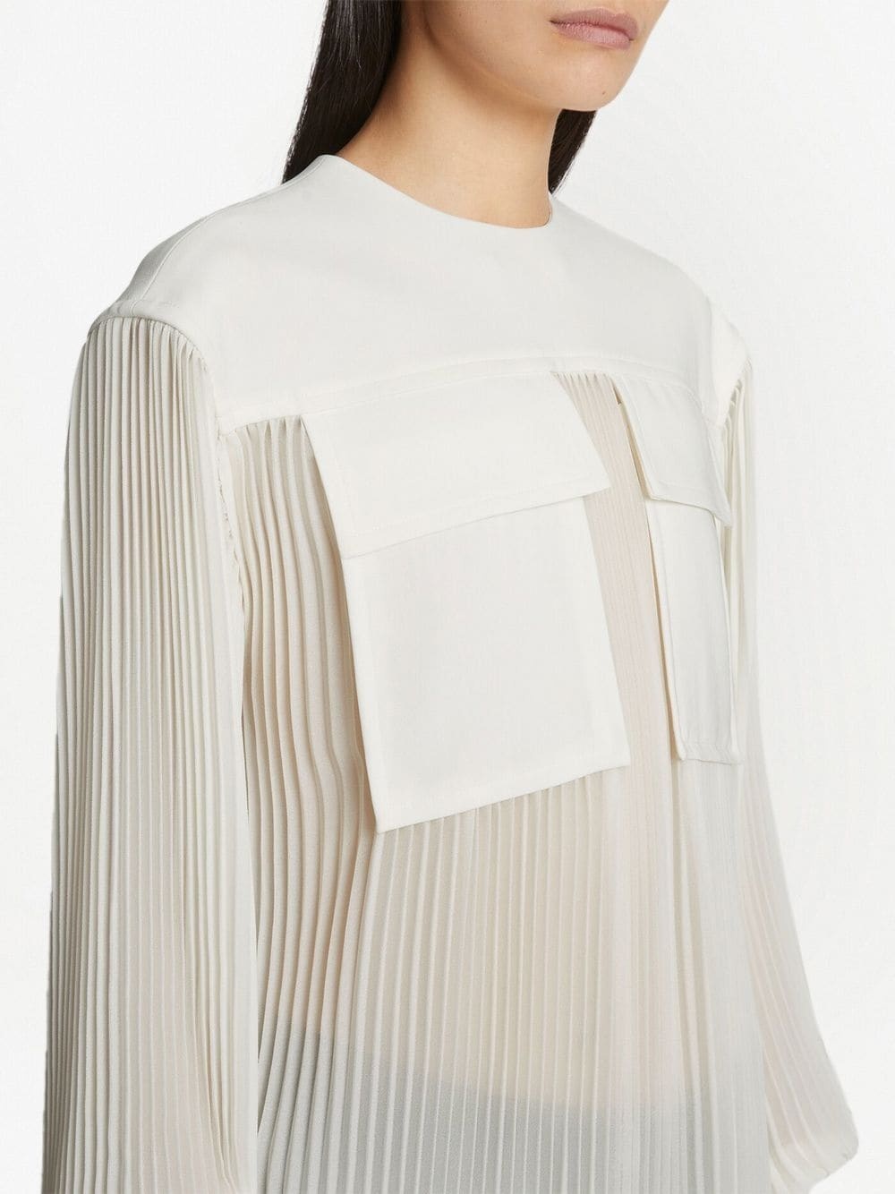 sheer pleated blouse - 5