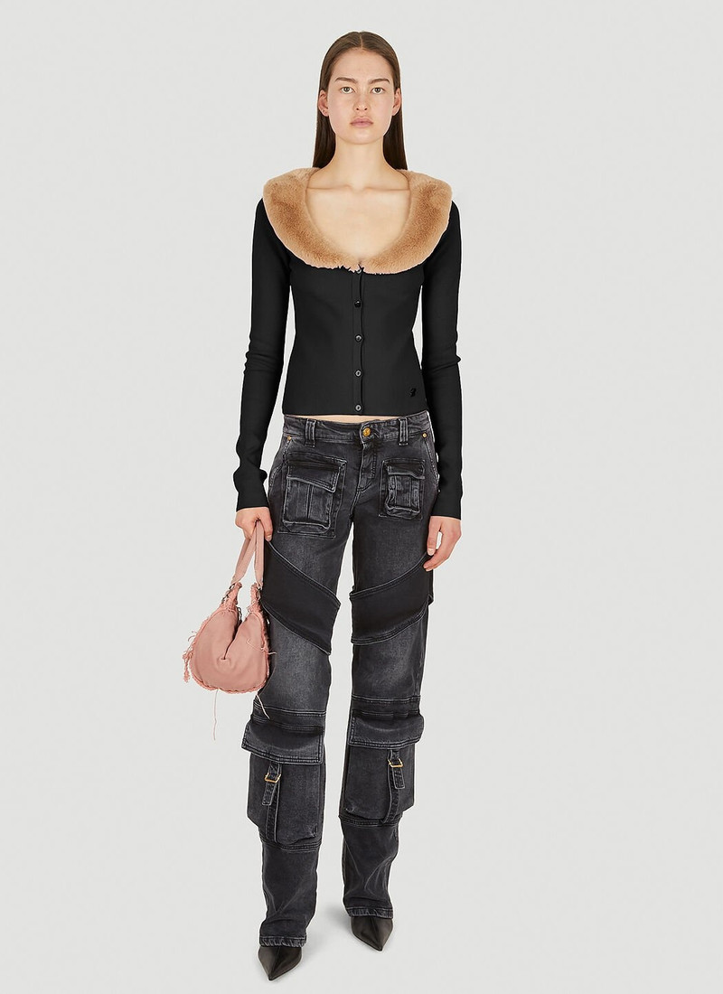 Blumarine Faux Fur Trim Cardigan outlook