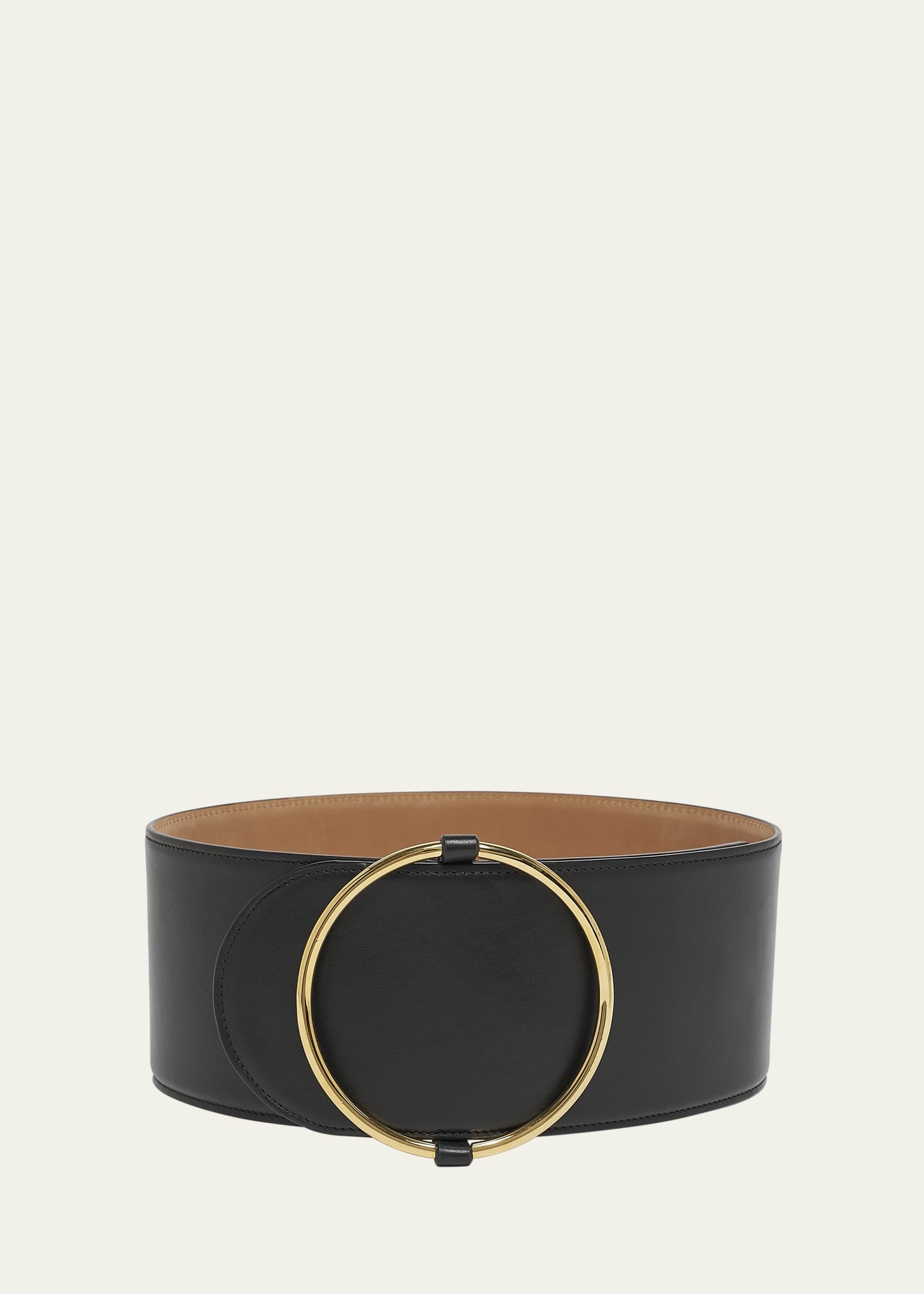 Calfskin Wide Ring Belt - 1