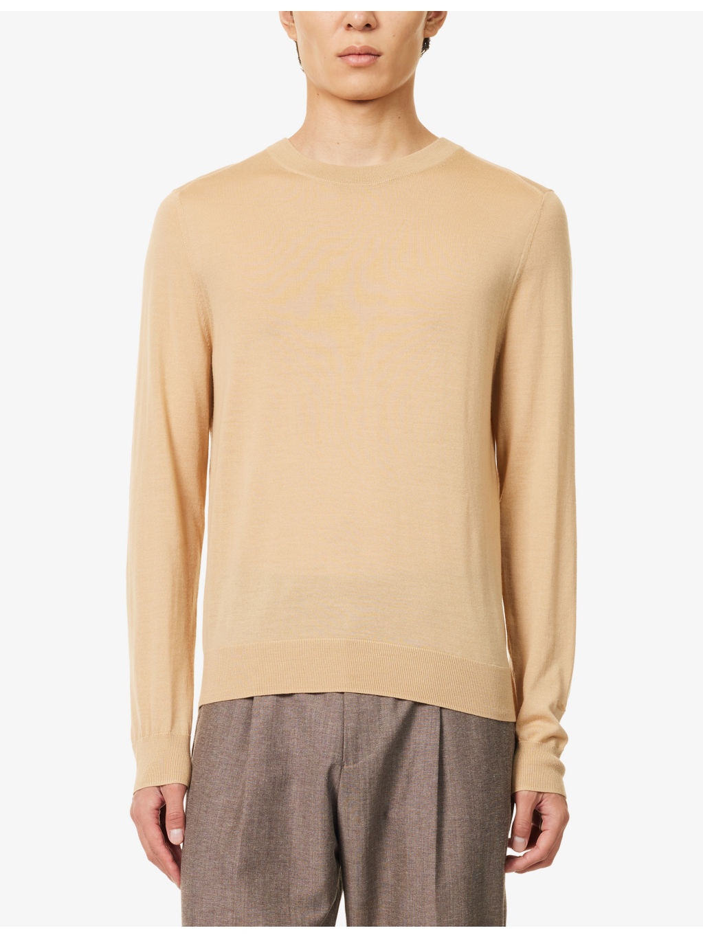 Crewneck Fine-Knit Wool Jumper - 3