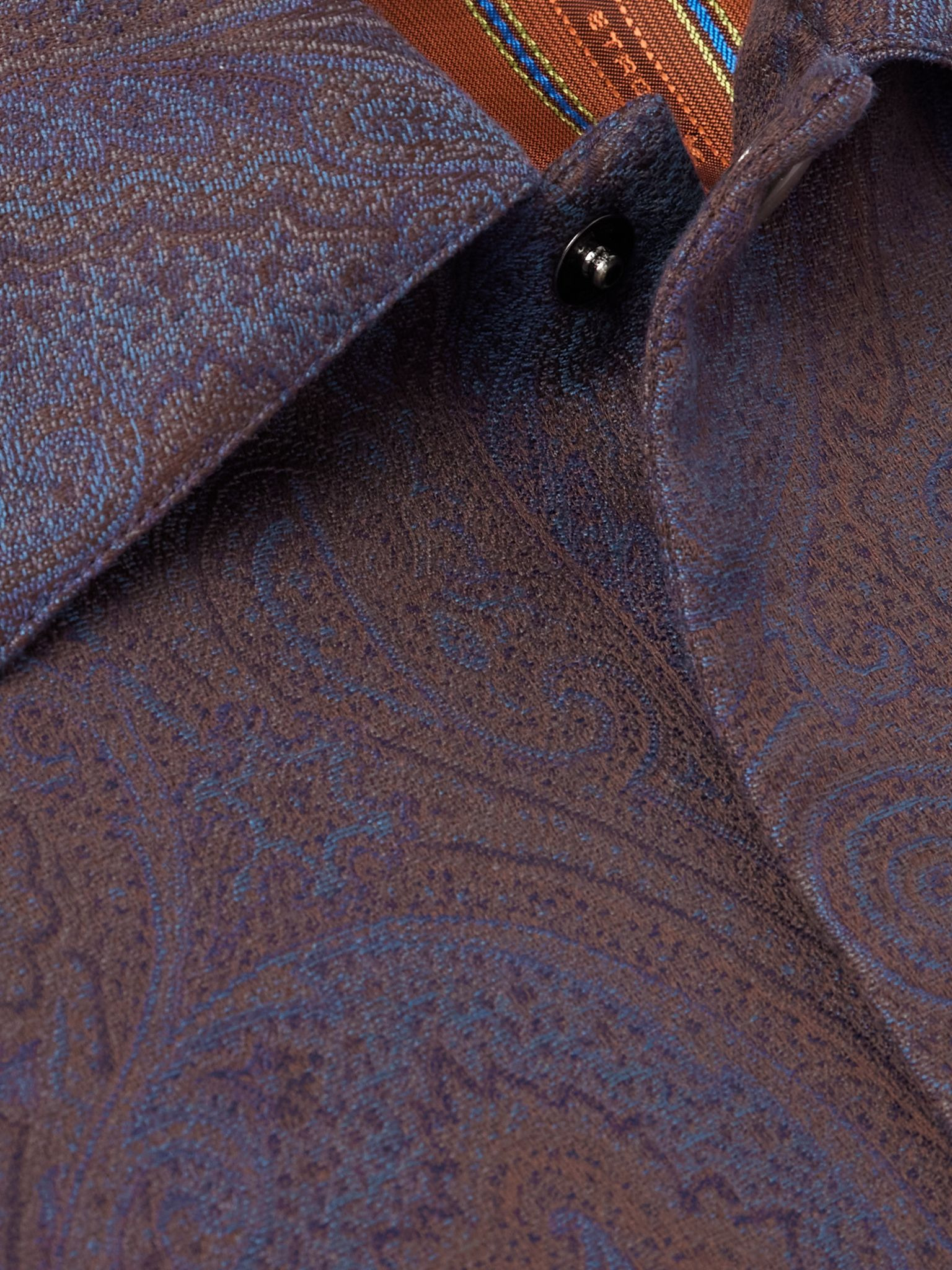 Paisley-Jacquard Cotton-Blend Overshirt Blue - 4