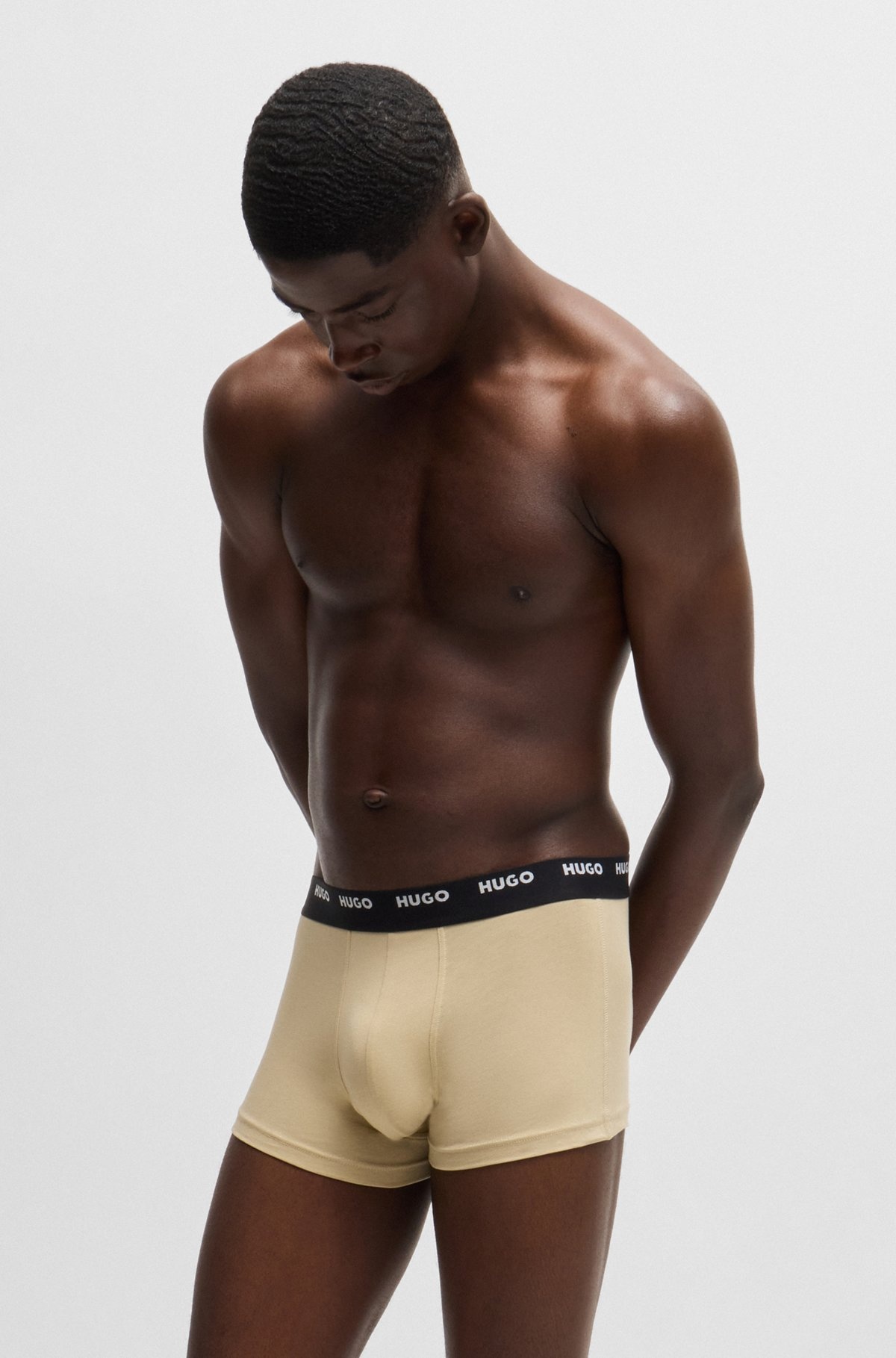 FIVE-PACK OF STRETCH-COTTON TRUNKS WITH LOGO WAISTBANDS - 6