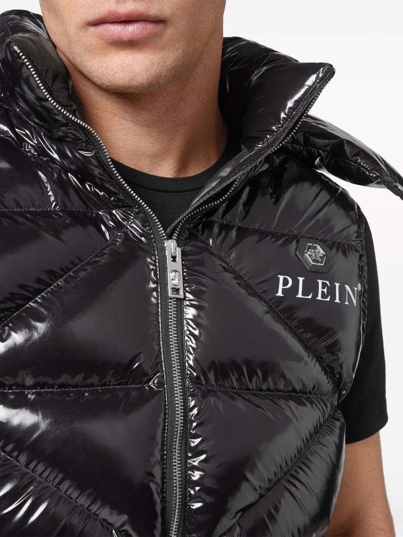 Hexagon logo-plaque padded gilet 5