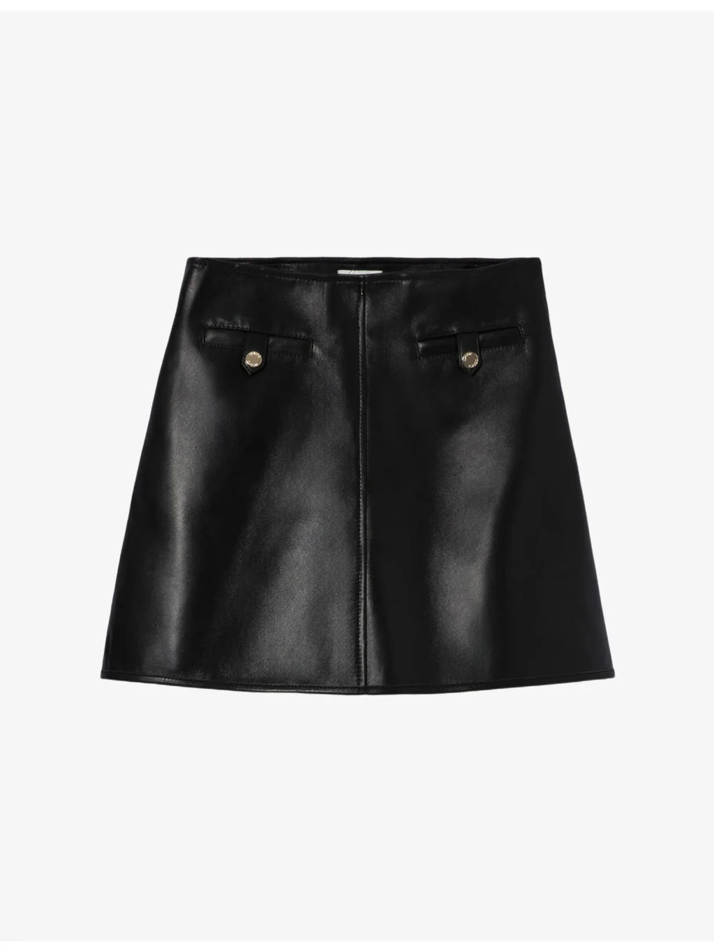 Short High-Rise Leather Mini Skirt - 1
