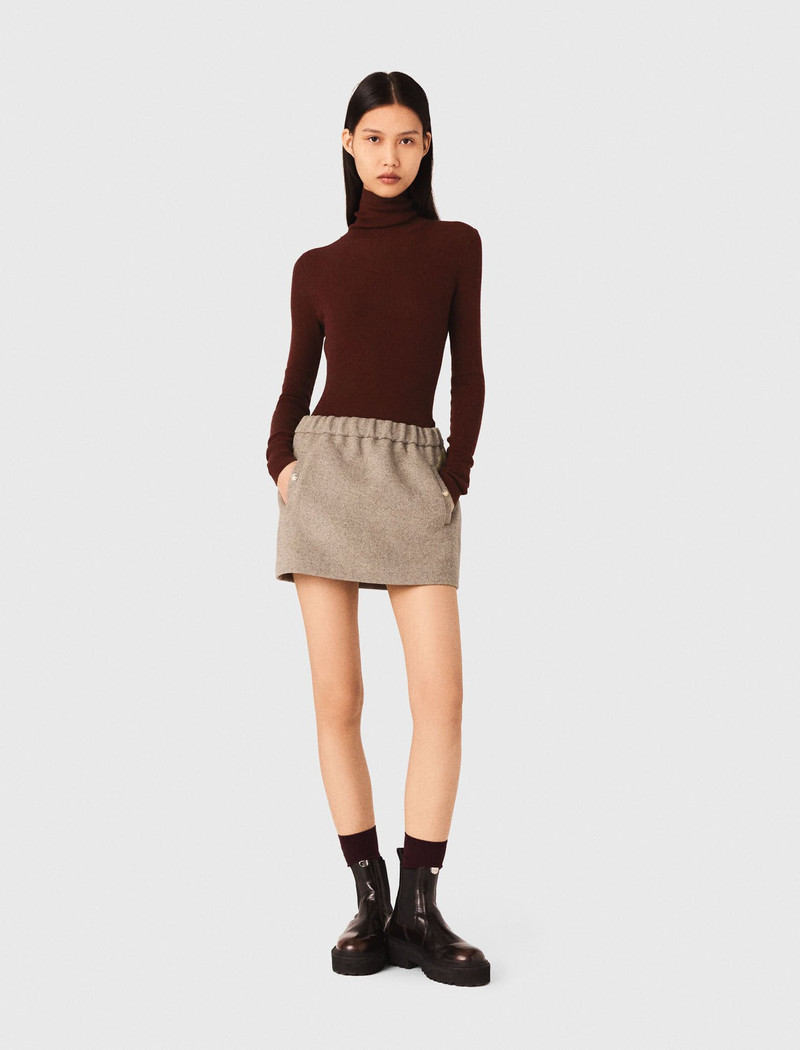 maje Second-skin sweater with a high neck outlook