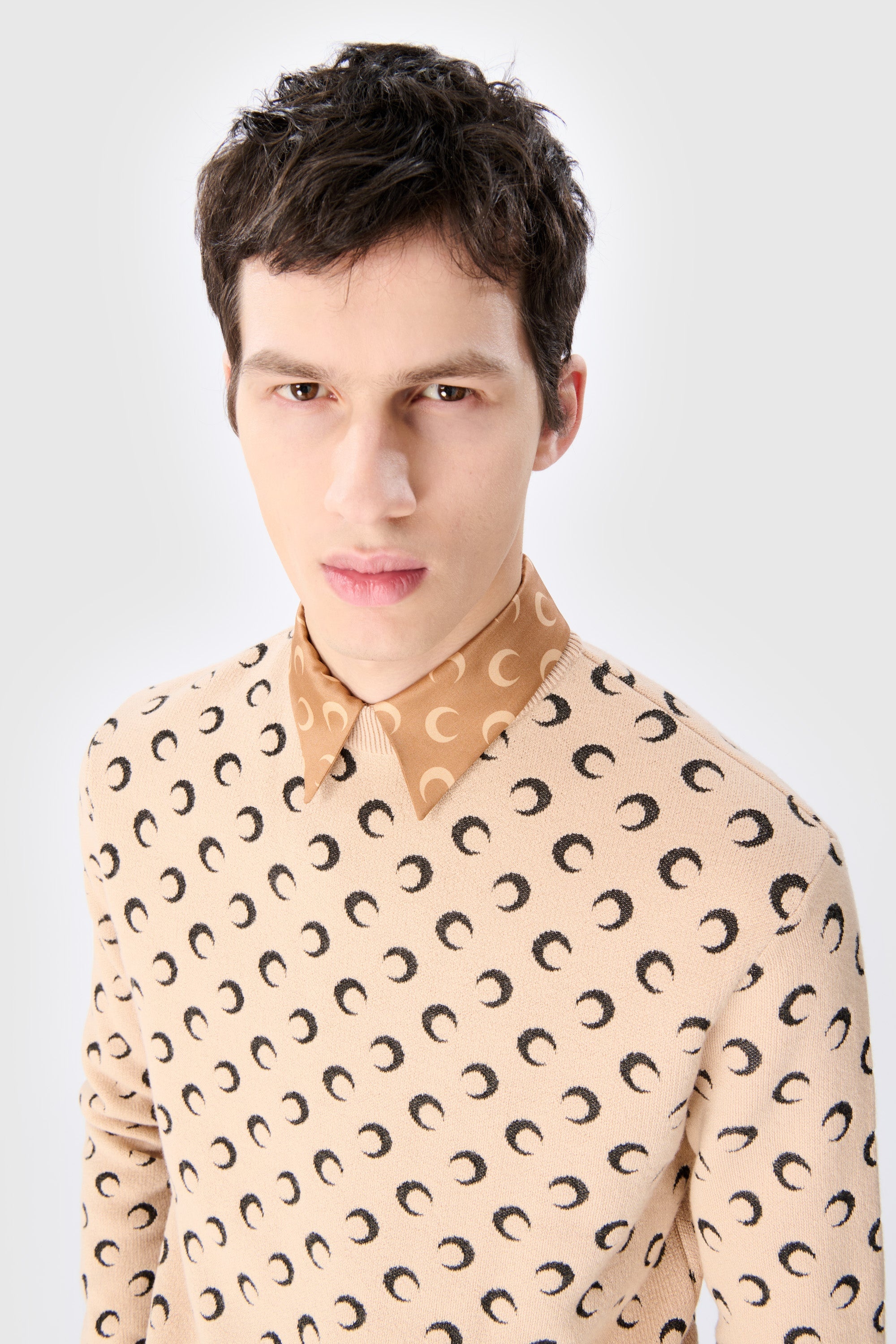 Moon Jacquard Knit Crewneck Sweater - 2