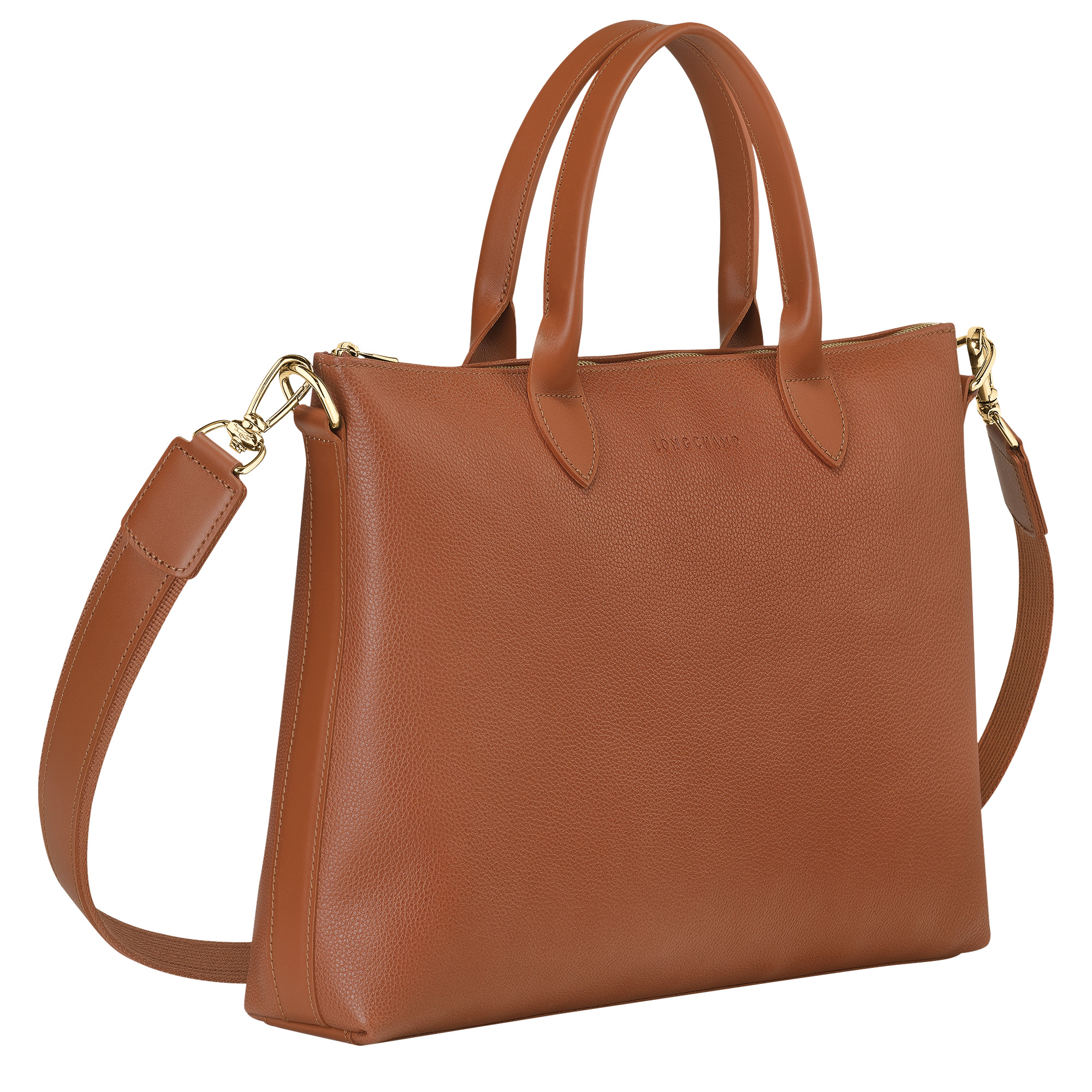 Le Foulonné S Briefcase Caramel - Leather - 3