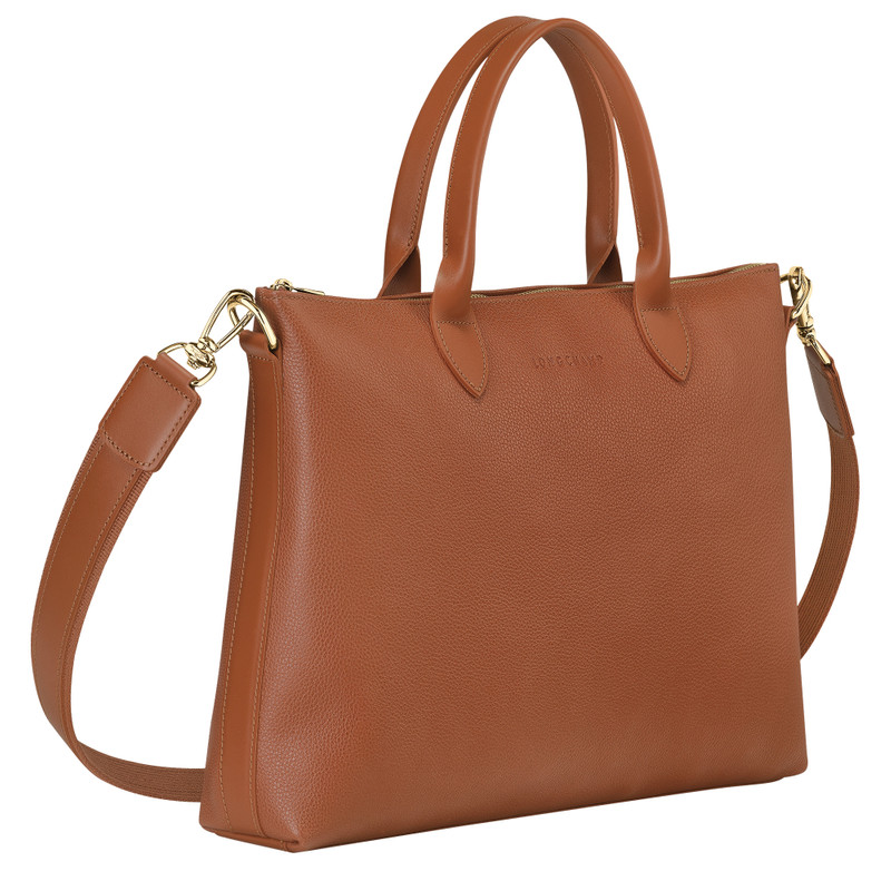 Le Foulonné S Briefcase Caramel - Leather 3