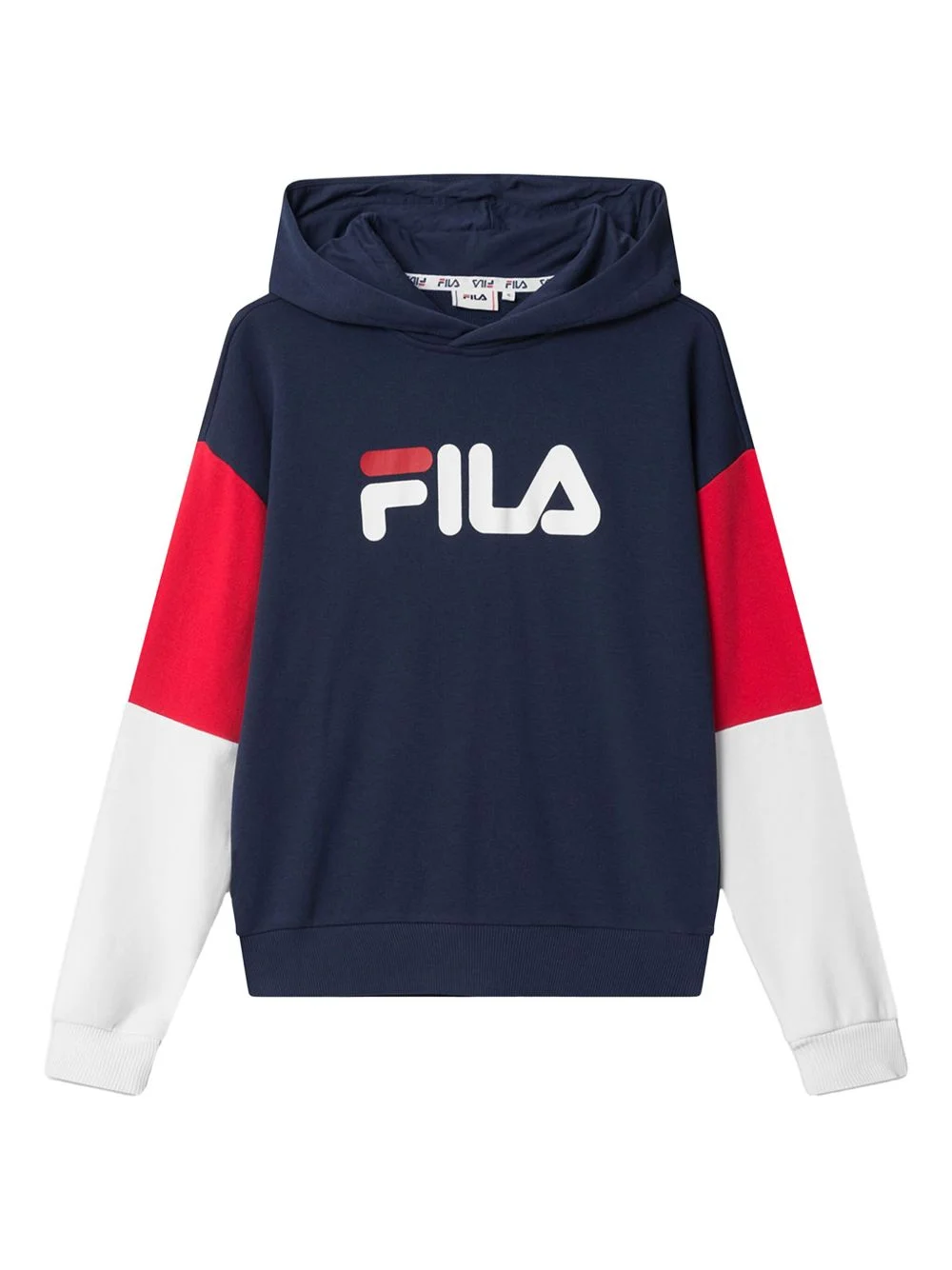 logo-print colour-block hoodie - 1