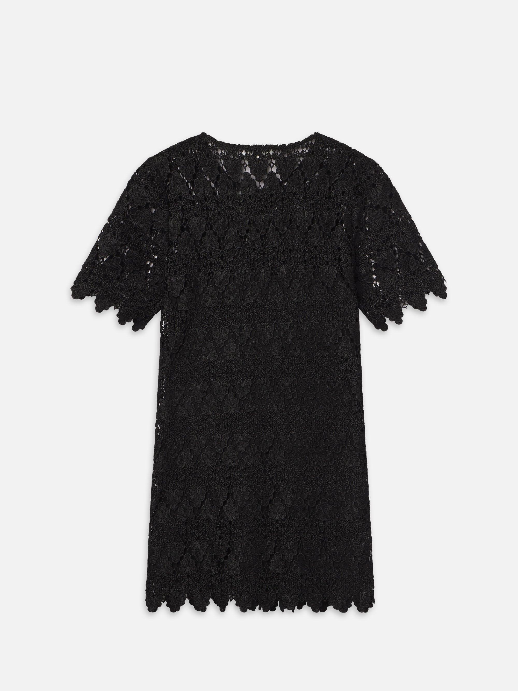 The Lace Button Front Dress in Black - 4