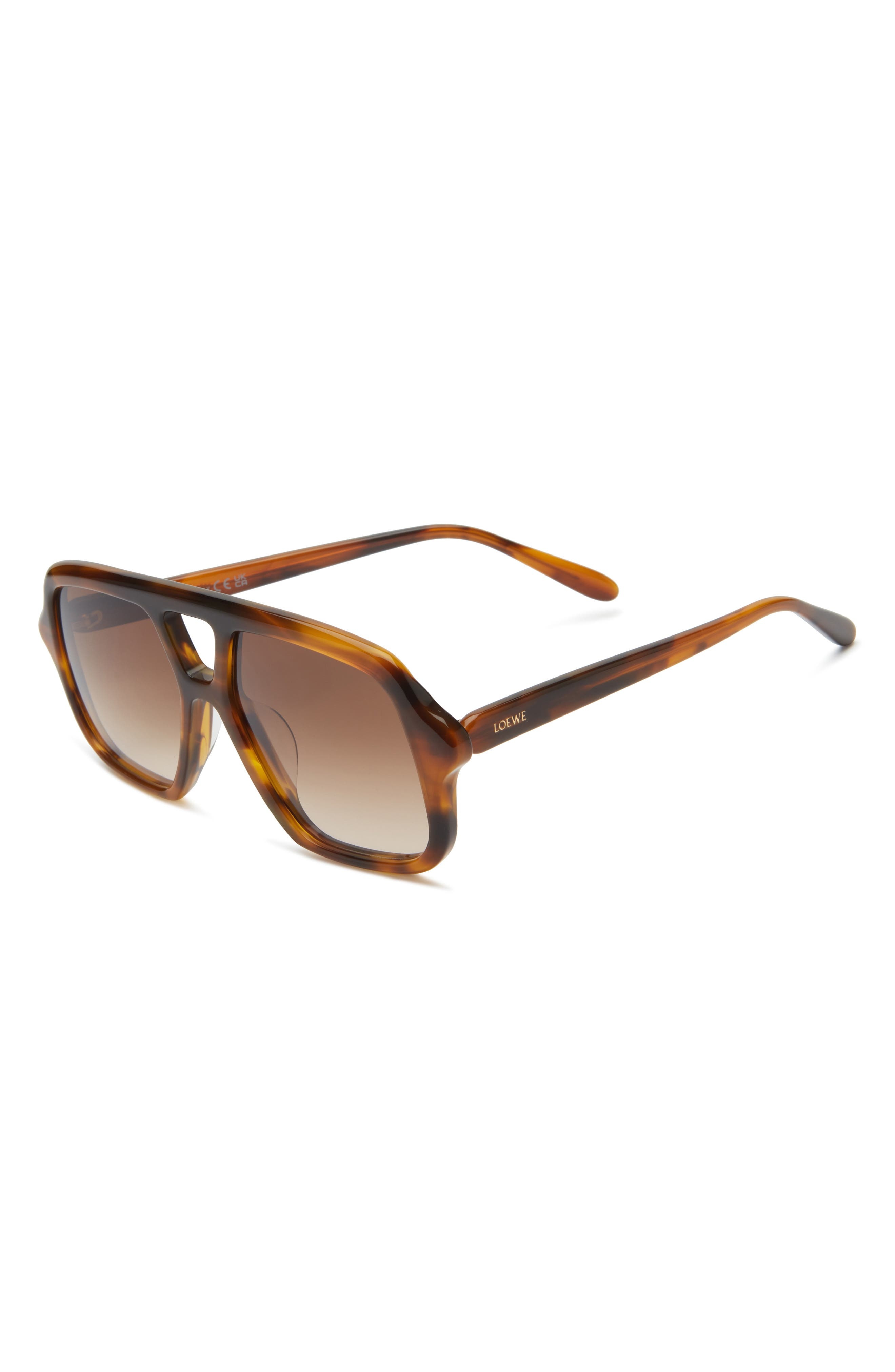 Loewe Slim Rectangular Sunglasses in Dark Havana /Gradient Brown at Nordstrom - 2