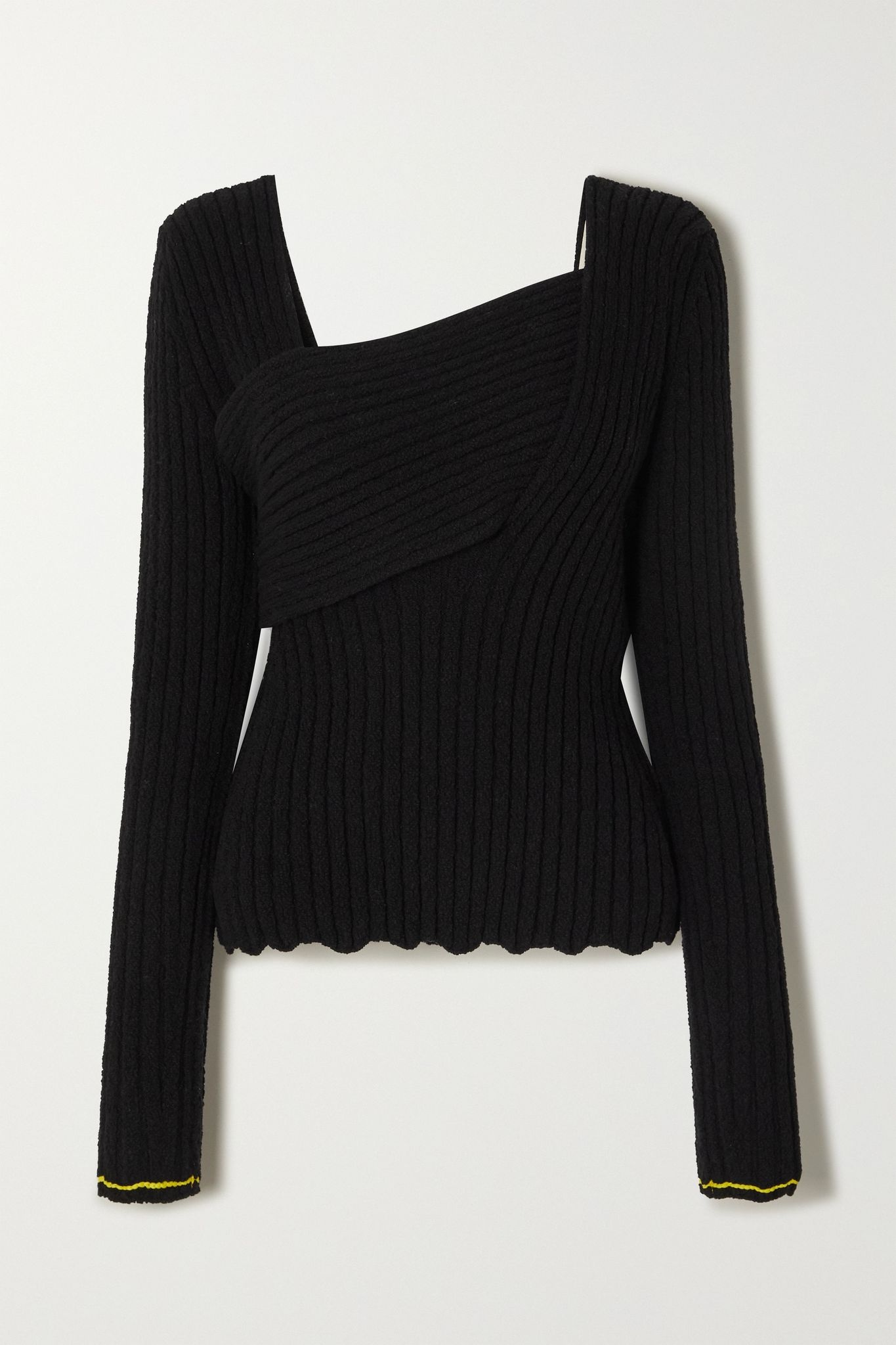 Ribbed cotton-blend sweater - 1