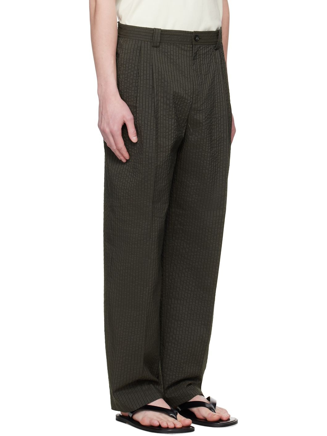 Gray Relaxed Pleated Trousers - 2