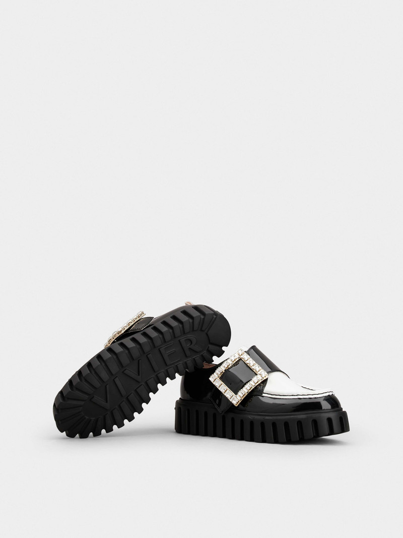 Viv’ Go-Thick Strass Buckle Loafers in Patent Leather 6