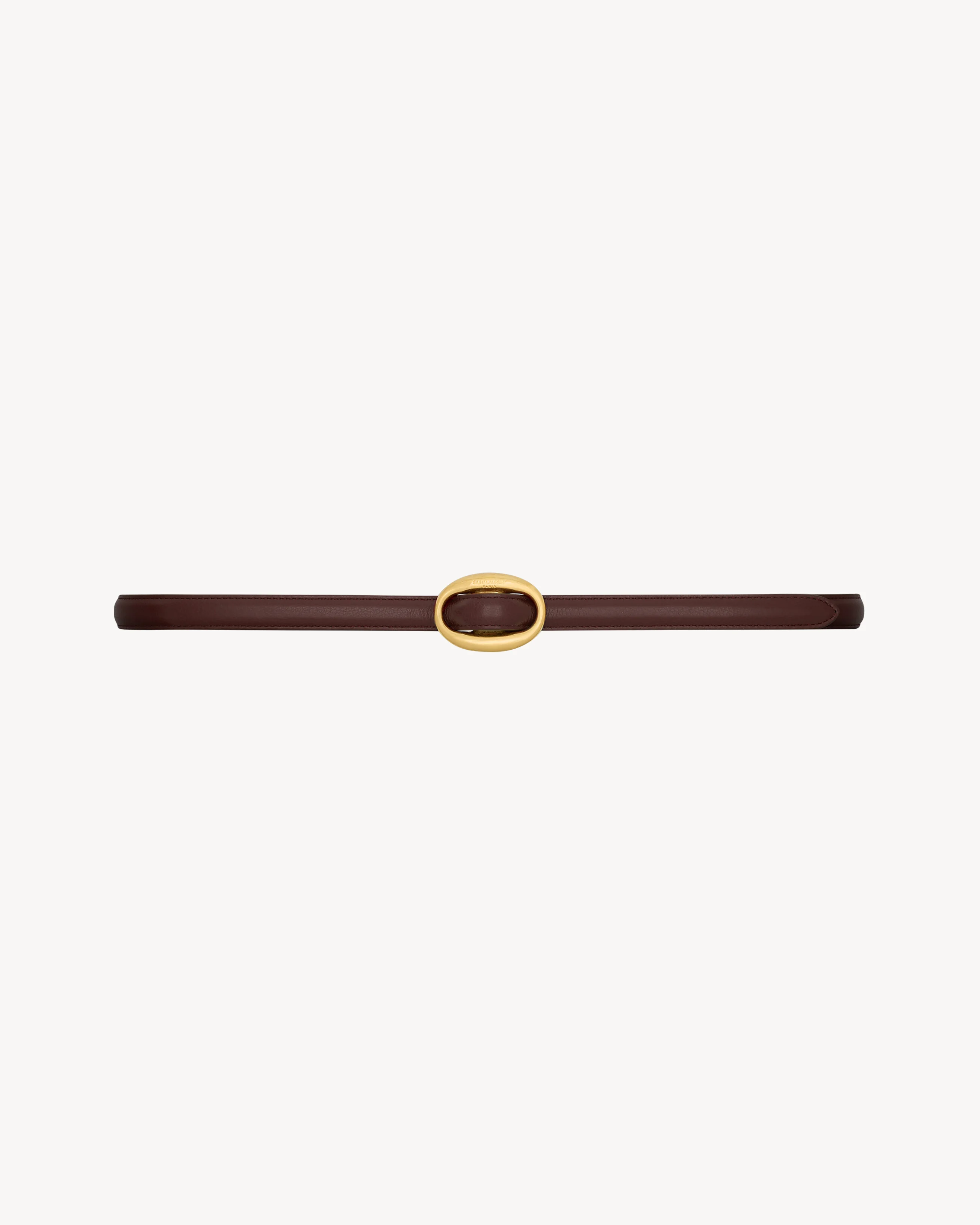 OVAL BUCKLE THIN REVERSIBLE BELT IN SMOOTH LEATHER - 1