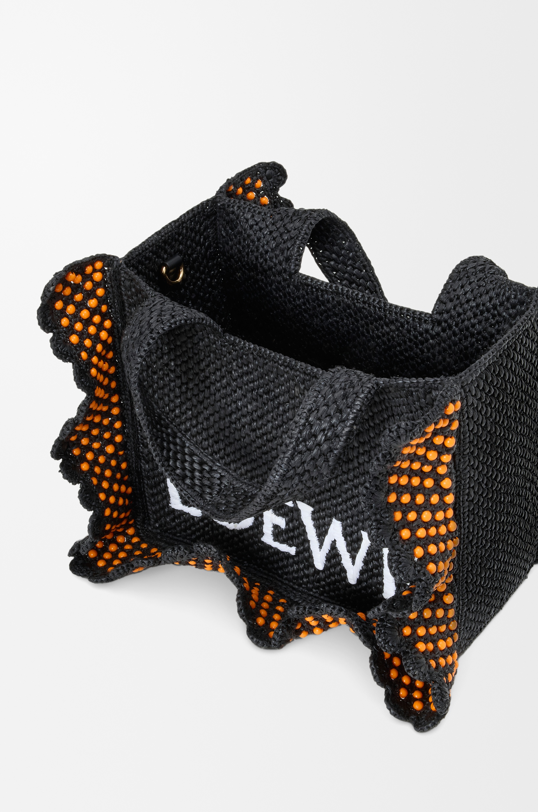 Small LOEWE Font tote in raffia - 8