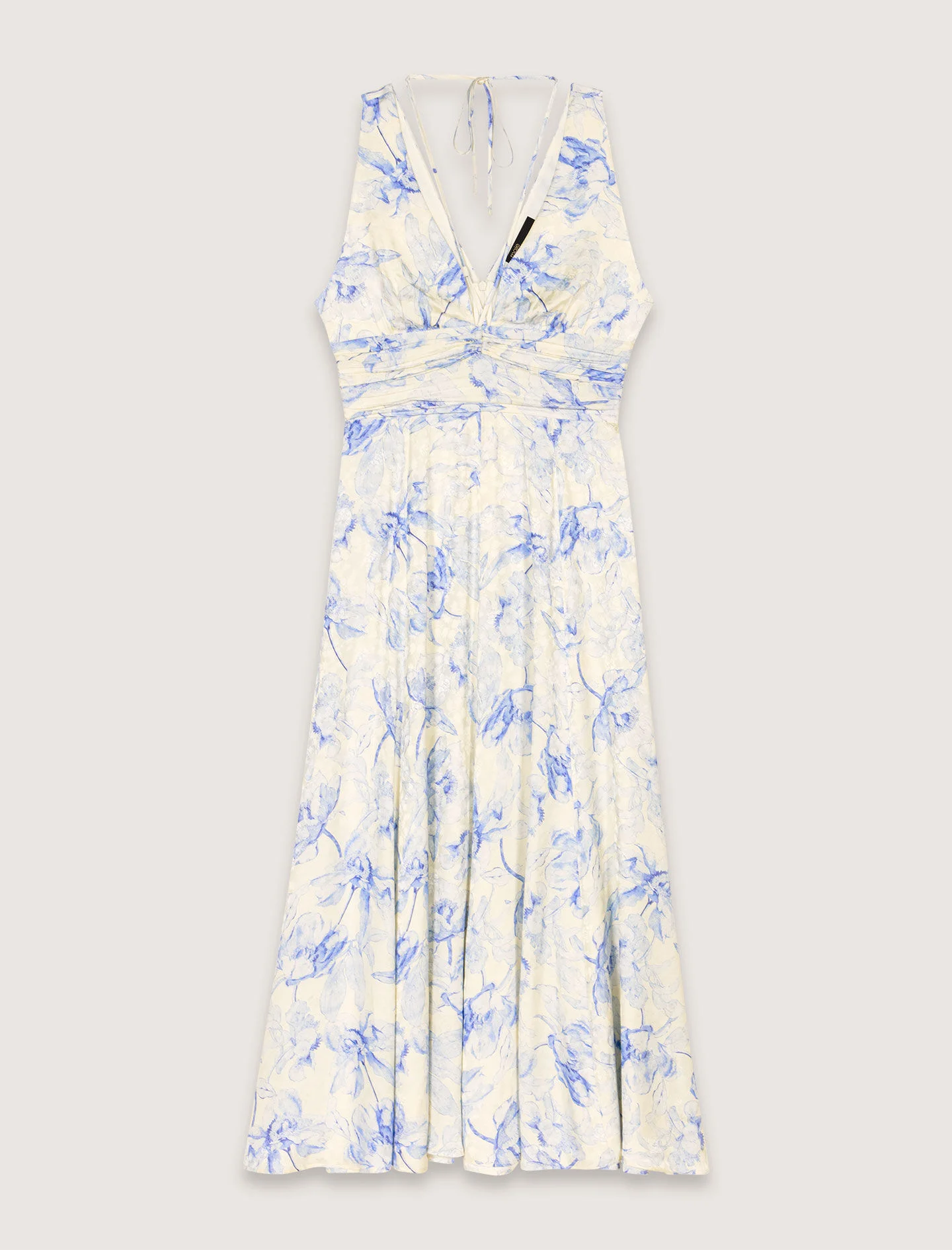 Patterned maxi dress with lacing - 1