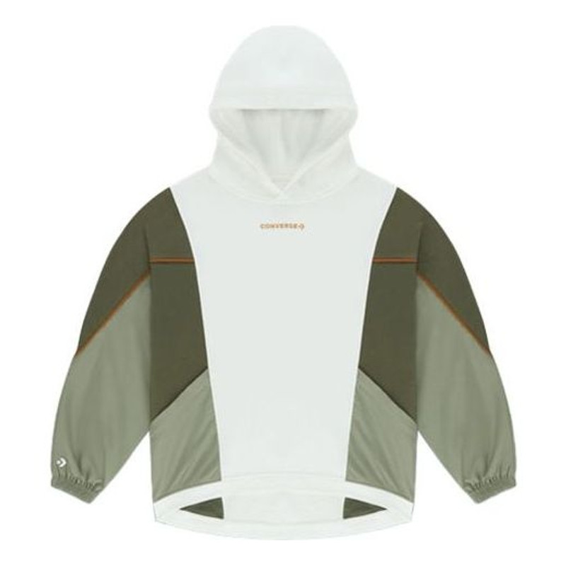 Converse Character Irregular Contrasting Colors Knit Loose Hoodie Retro White 10021057-A02 - 1
