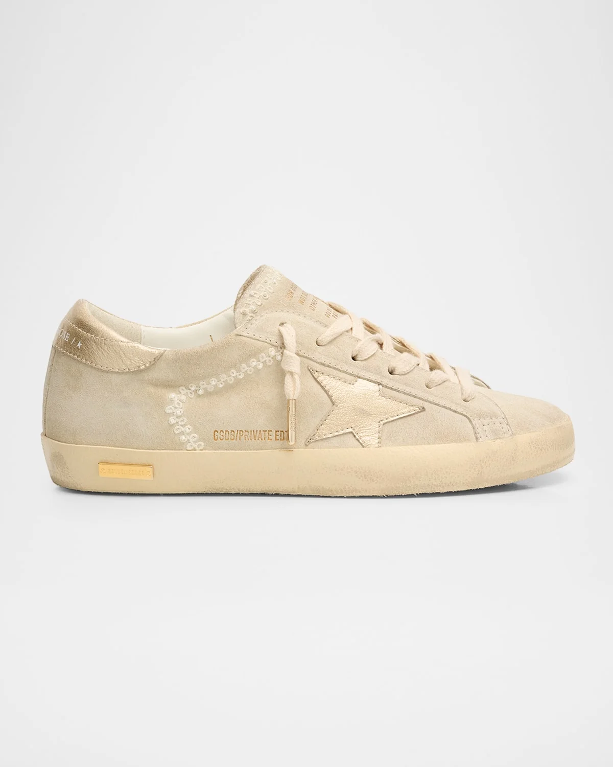 Super-Star Suede Metallic Leather Low-Top Sneakers - 1