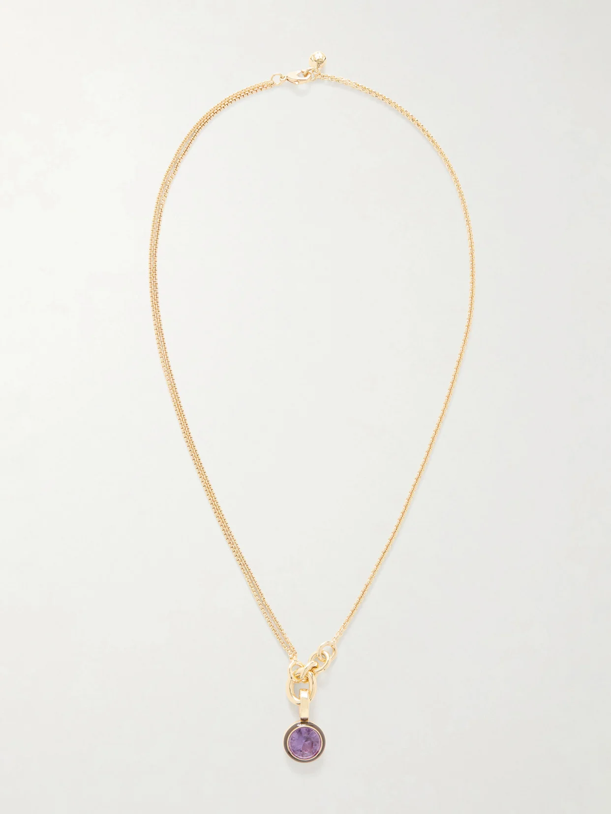 The Single Drop Gold-tone And Cubic Zirconia Necklace - 1