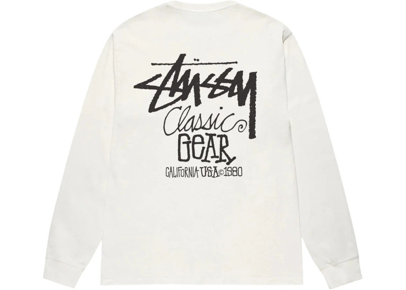 Stüssy Stussy Classic Gear L/S Pigment Dyed Tee Natural outlook