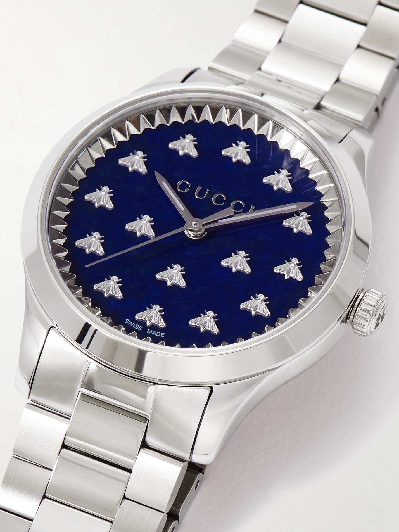 【GUCCI】g-timeless 32mm stainless steel watch GUCCI G-Timeless 32MM Quartz S-Steel Black Dial Women's