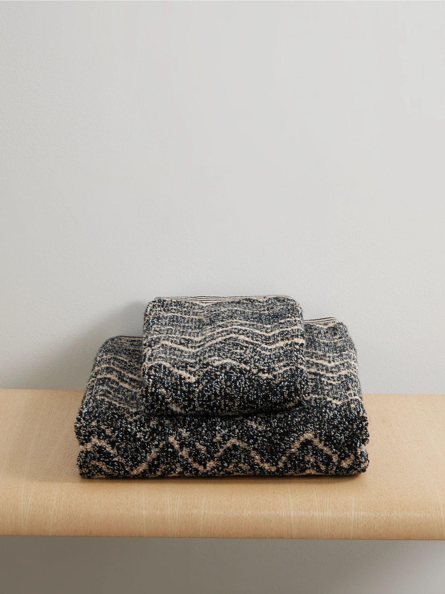 Azul set of two striped cotton-terry towels Brown - 1