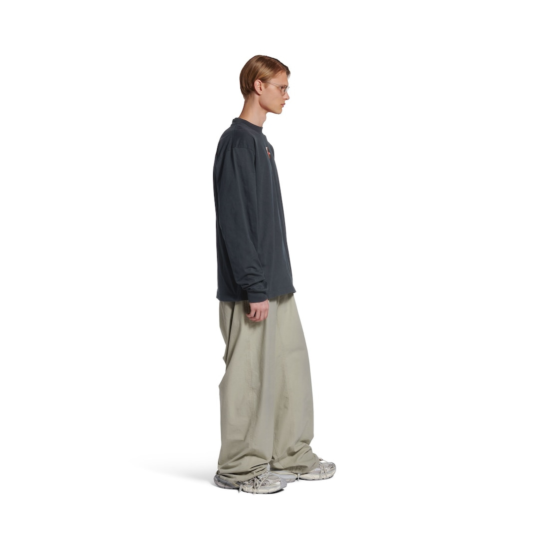 Taped Balenciaga Back Long Sleeve T-shirt Medium Fit in Faded Black/white/red - 4