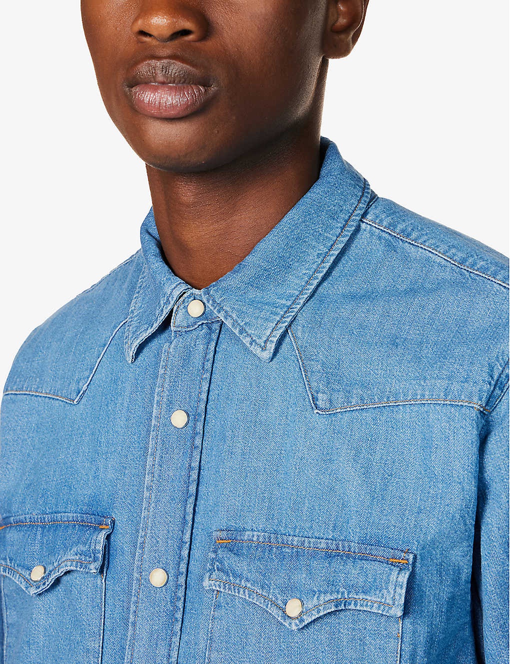 George flap-pocket denim shirt - 5