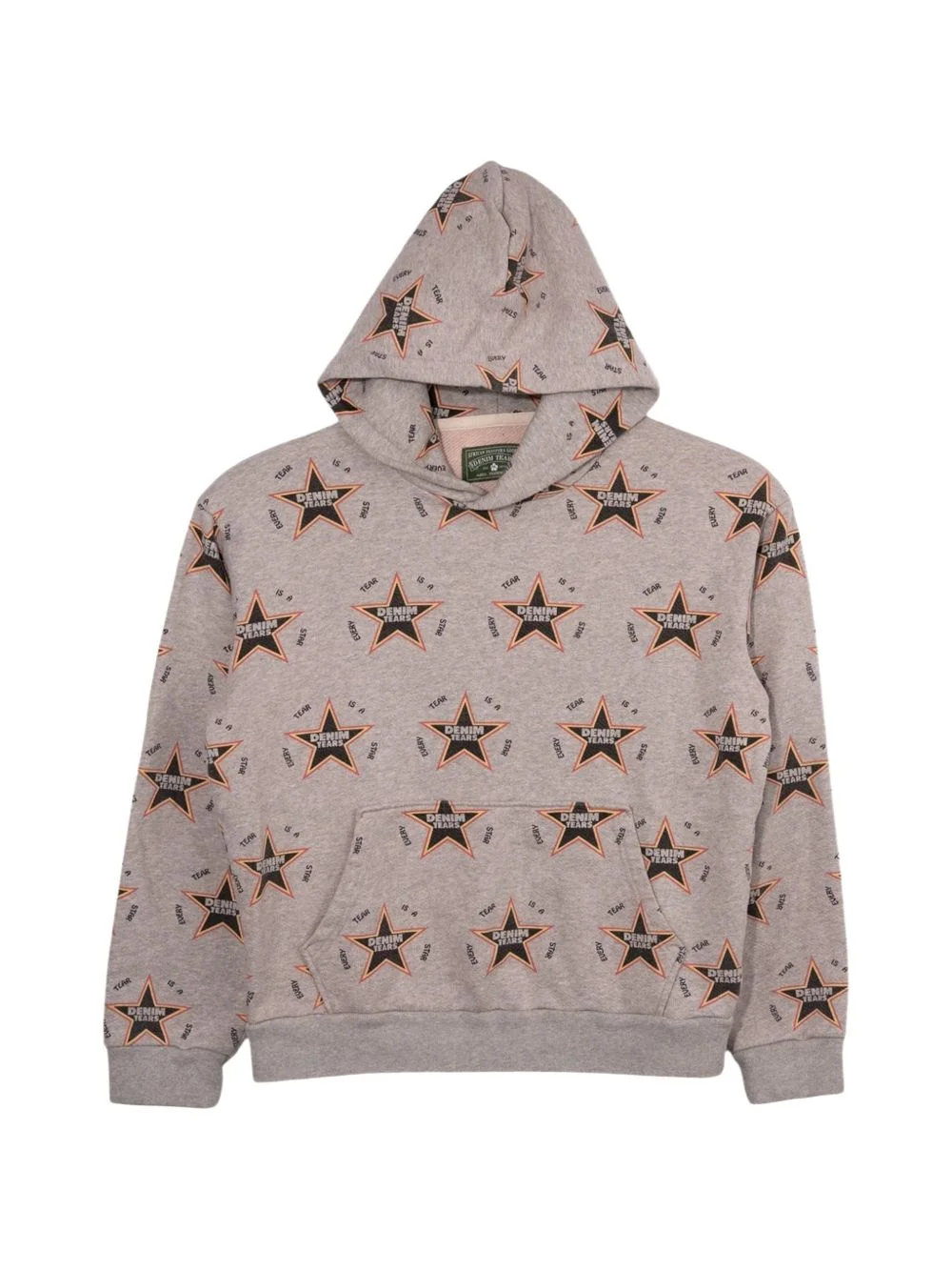 star-print hooded hoodie - 1