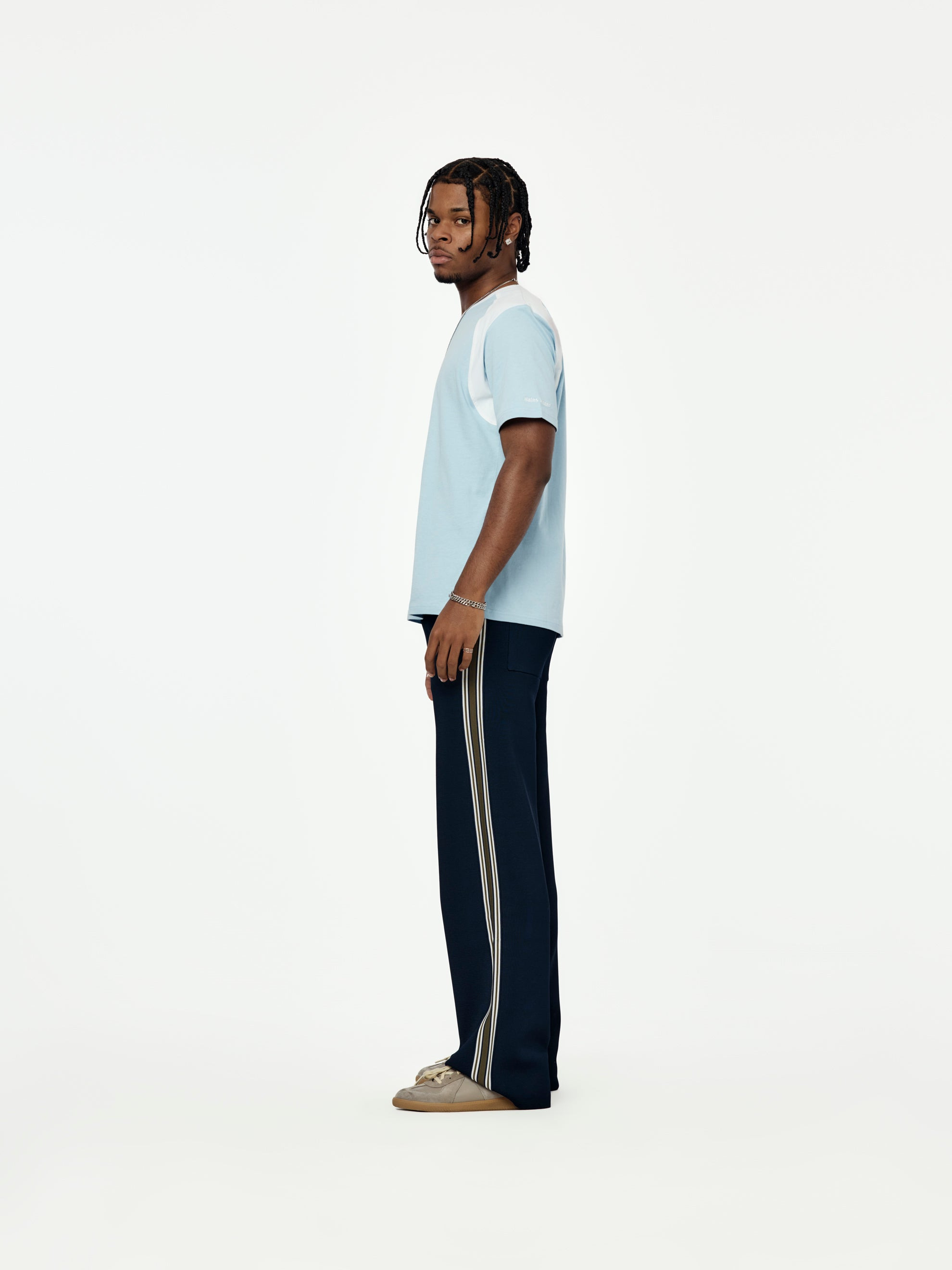 DUB T-SHIRT (WHITE/ LIGHT BLUE) - 5