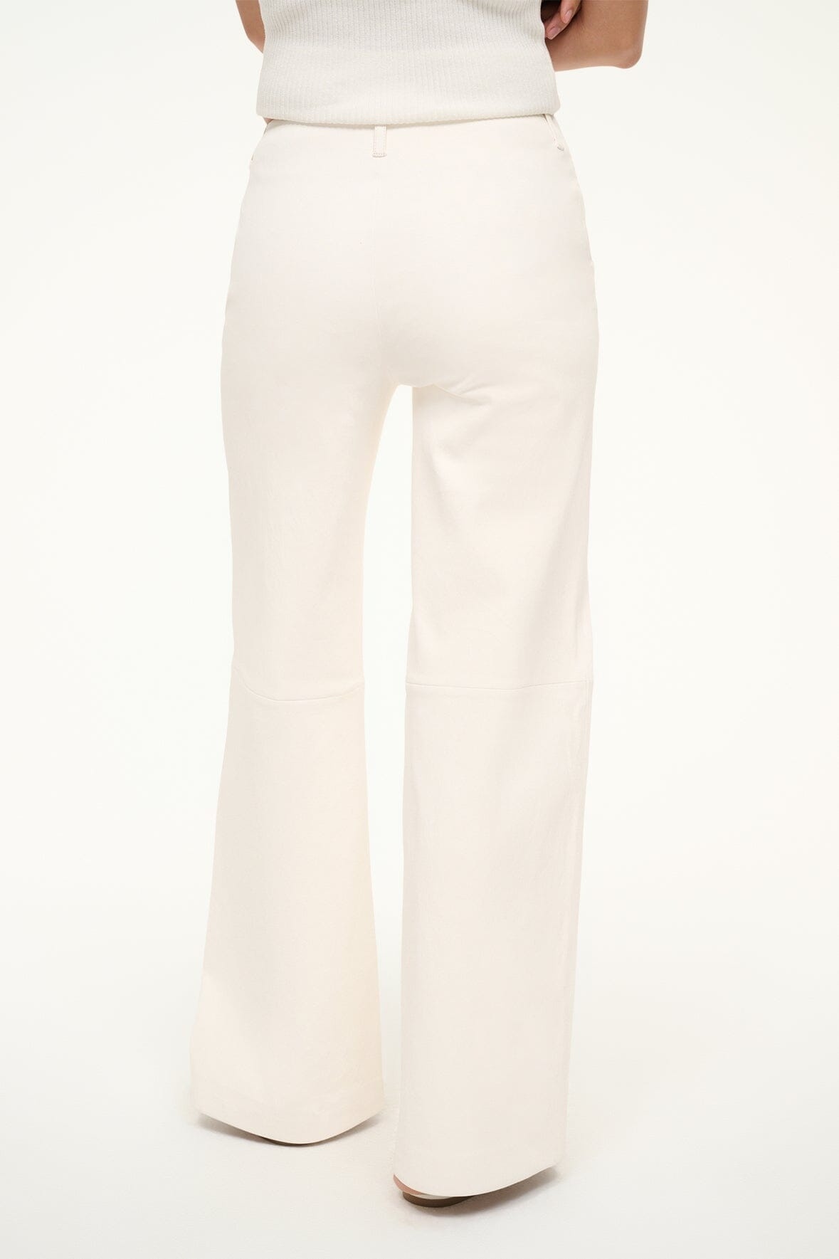 STAUD ALINE LEATHER PANTS IVORY - 6