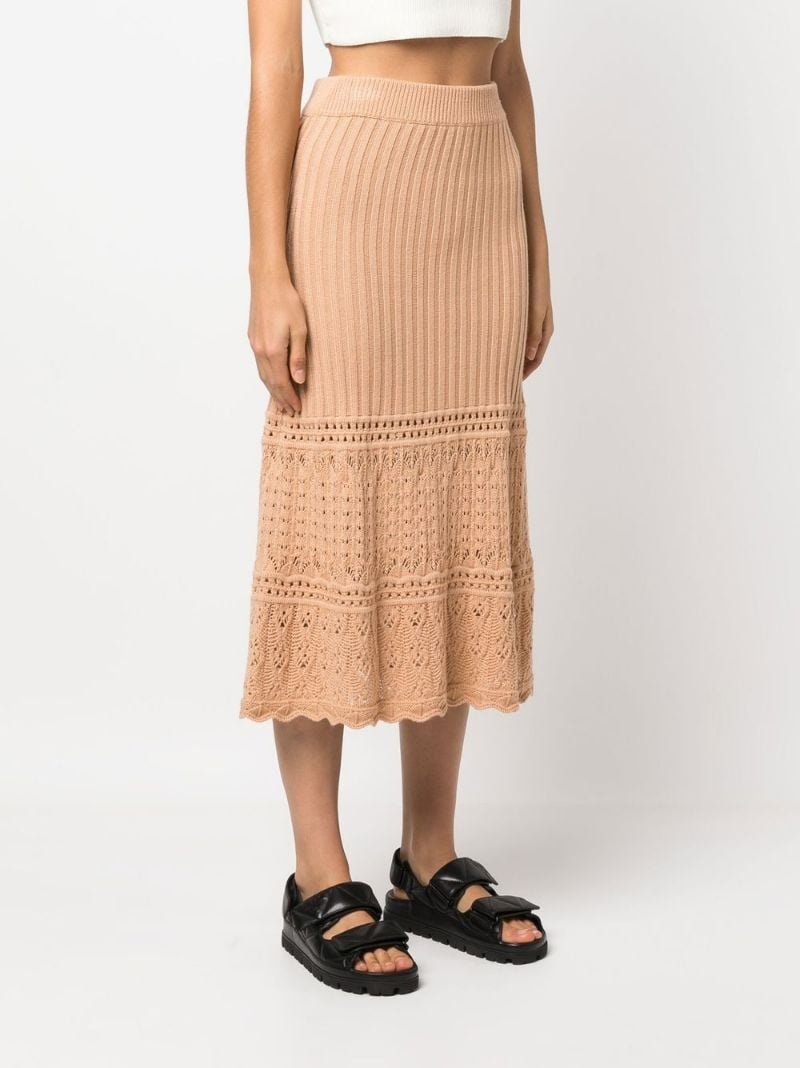 knitted mid-length skirt - 3