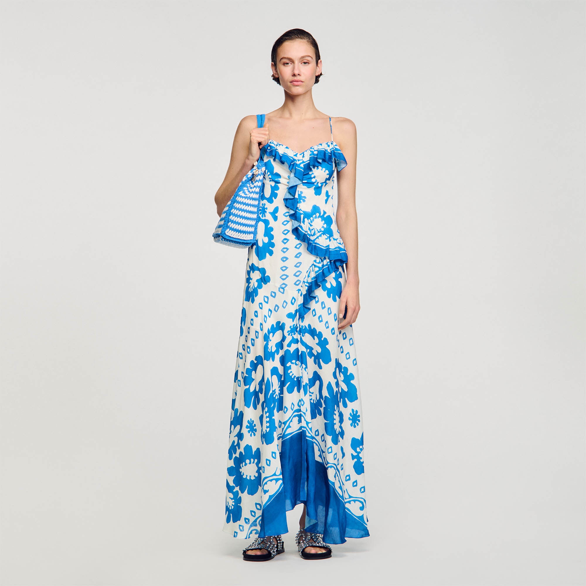 RUFFLED PRINT DRESS - 2