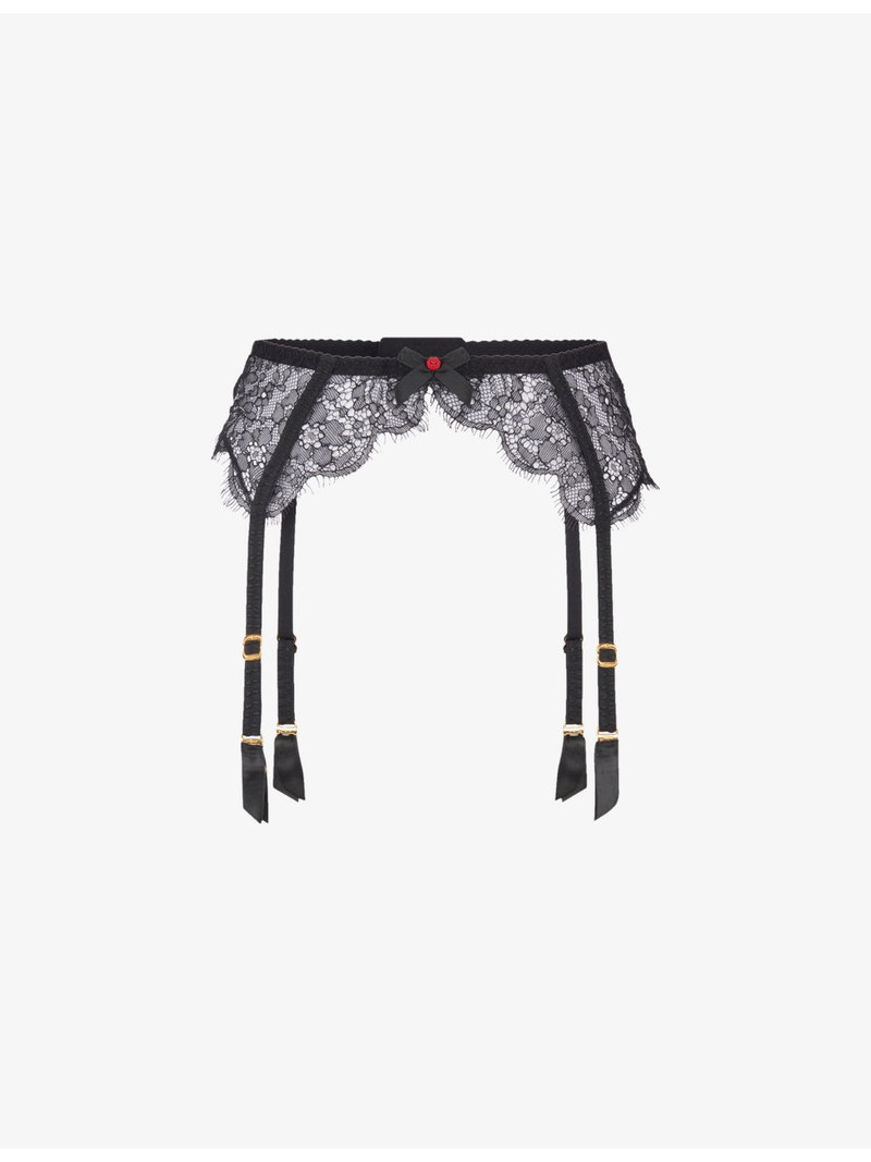 Lorna bow-embellished lace suspenders 1