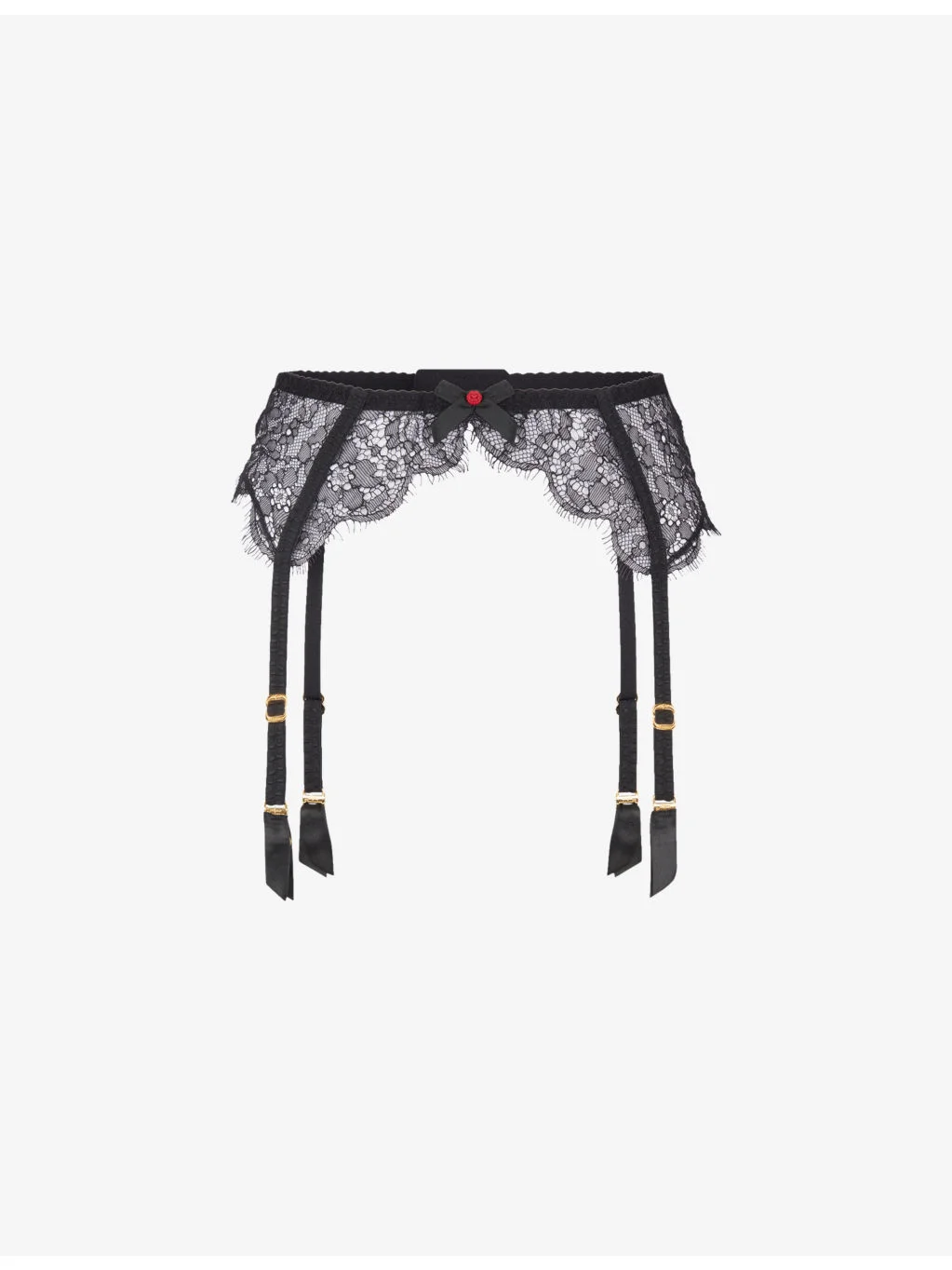 Lorna bow-embellished lace suspenders - 1