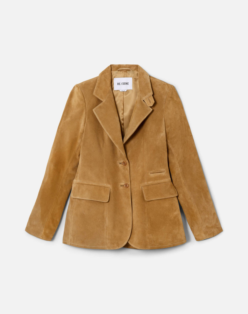 Classic Suede Blazer - Tobacco 1